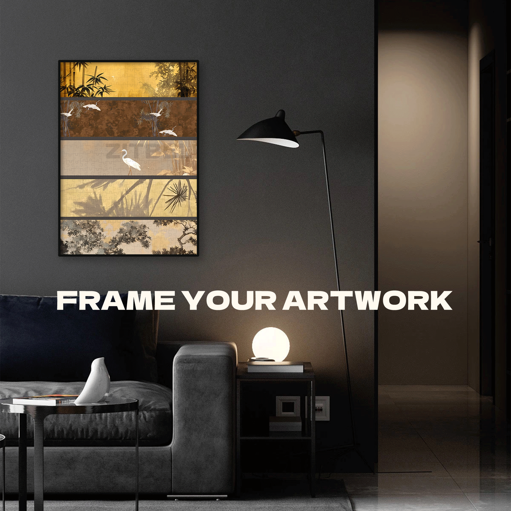 Gold Leaf Landscape 500pcs/1000pcs Jigsaw Puzzle, Scratch-Resistant, Interactive Family Game & Brain-Boosting DIY Decor, Perfect for Halloween, Christmas & New Year Gifts, Family Puzzle Game