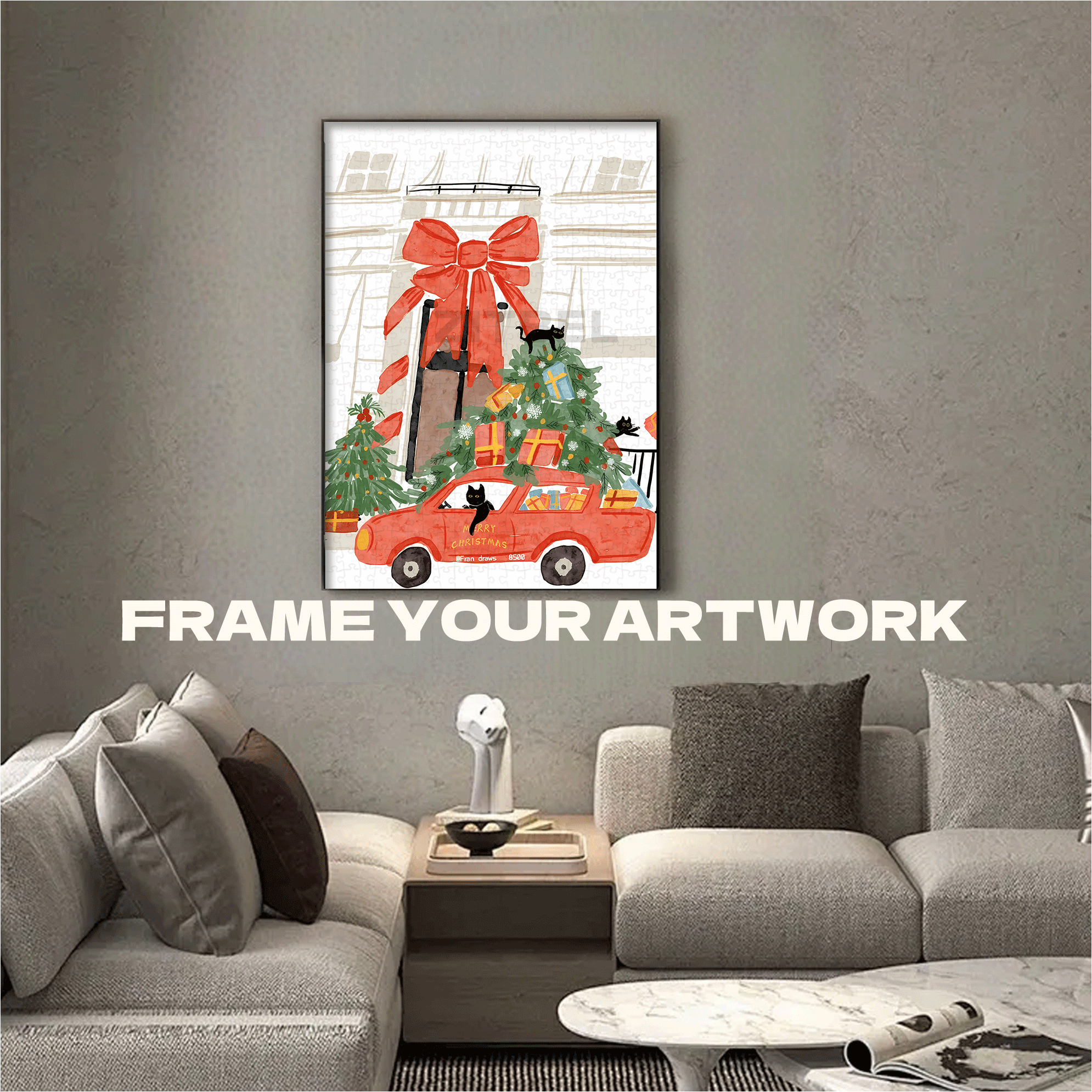 I'm Coming! 500pcs/1000pcs Jigsaw Puzzle, Scratch-Resistant, Interactive Family Game & Brain-Boosting DIY Decor, Perfect for Halloween, Christmas & New Year Gifts, Family Puzzle Game