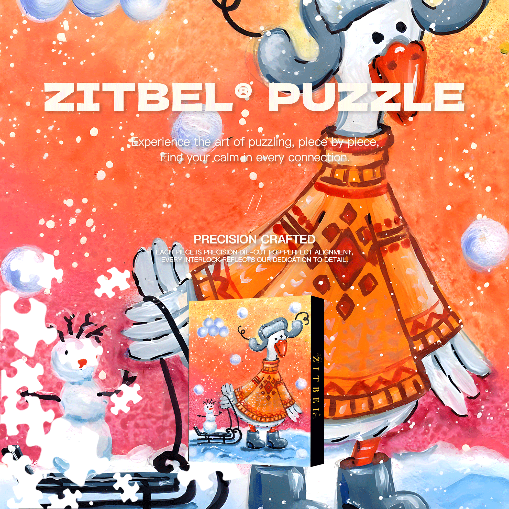 Ice And Snow 500pcs/1000pcs Jigsaw Puzzle, Scratch-Resistant, Interactive Family Game & Brain-Boosting DIY Decor, Perfect for Halloween, Christmas & New Year Gifts, Family Puzzle Game