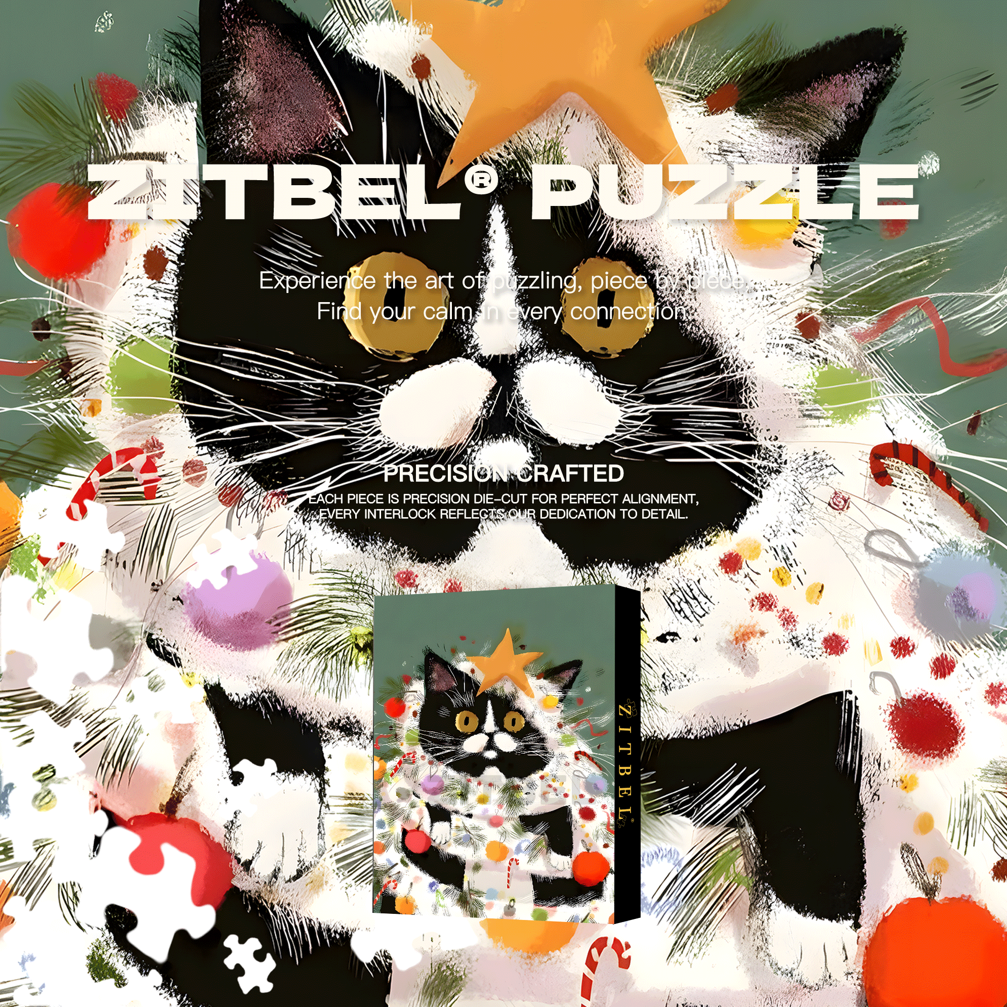 Like A Christmas Tree 500pcs/1000pcs Jigsaw Puzzle, Scratch-Resistant, Interactive Family Game & Brain-Boosting DIY Decor, Perfect for Halloween, Christmas & New Year Gifts, Family Puzzle Game