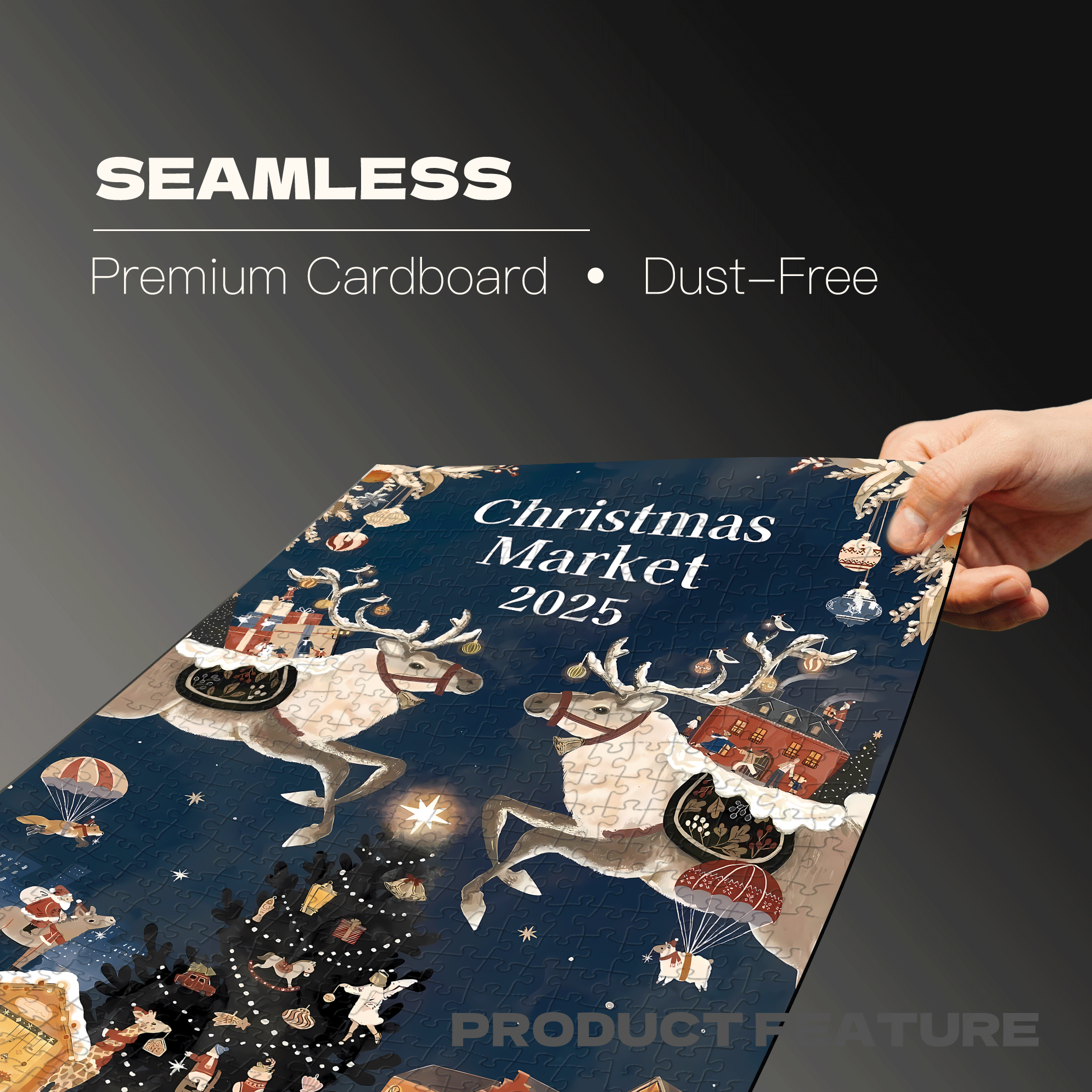 2025 Christmas 500pcs/1000pcs Jigsaw Puzzle, Scratch-Resistant, Interactive Family Game & Brain-Boosting DIY Decor, Perfect for Halloween, Christmas & New Year Gifts, Family Puzzle Game