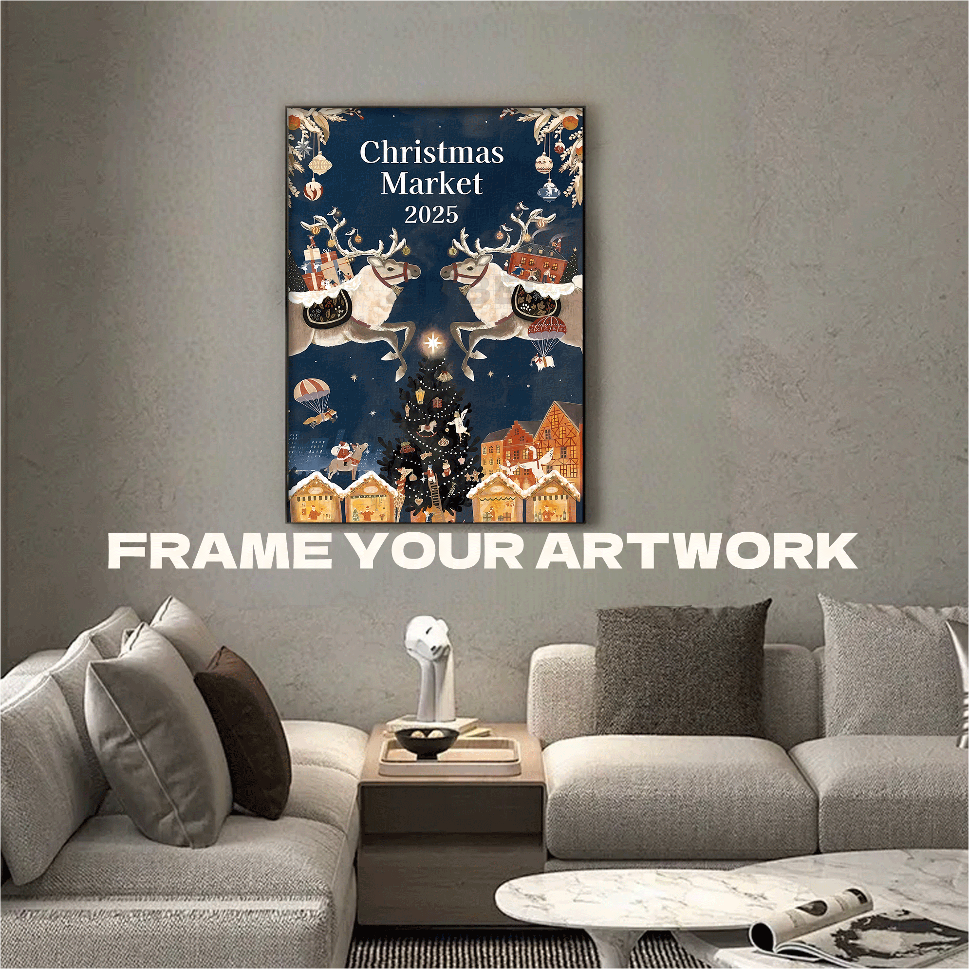 2025 Christmas 500pcs/1000pcs Jigsaw Puzzle, Scratch-Resistant, Interactive Family Game & Brain-Boosting DIY Decor, Perfect for Halloween, Christmas & New Year Gifts, Family Puzzle Game