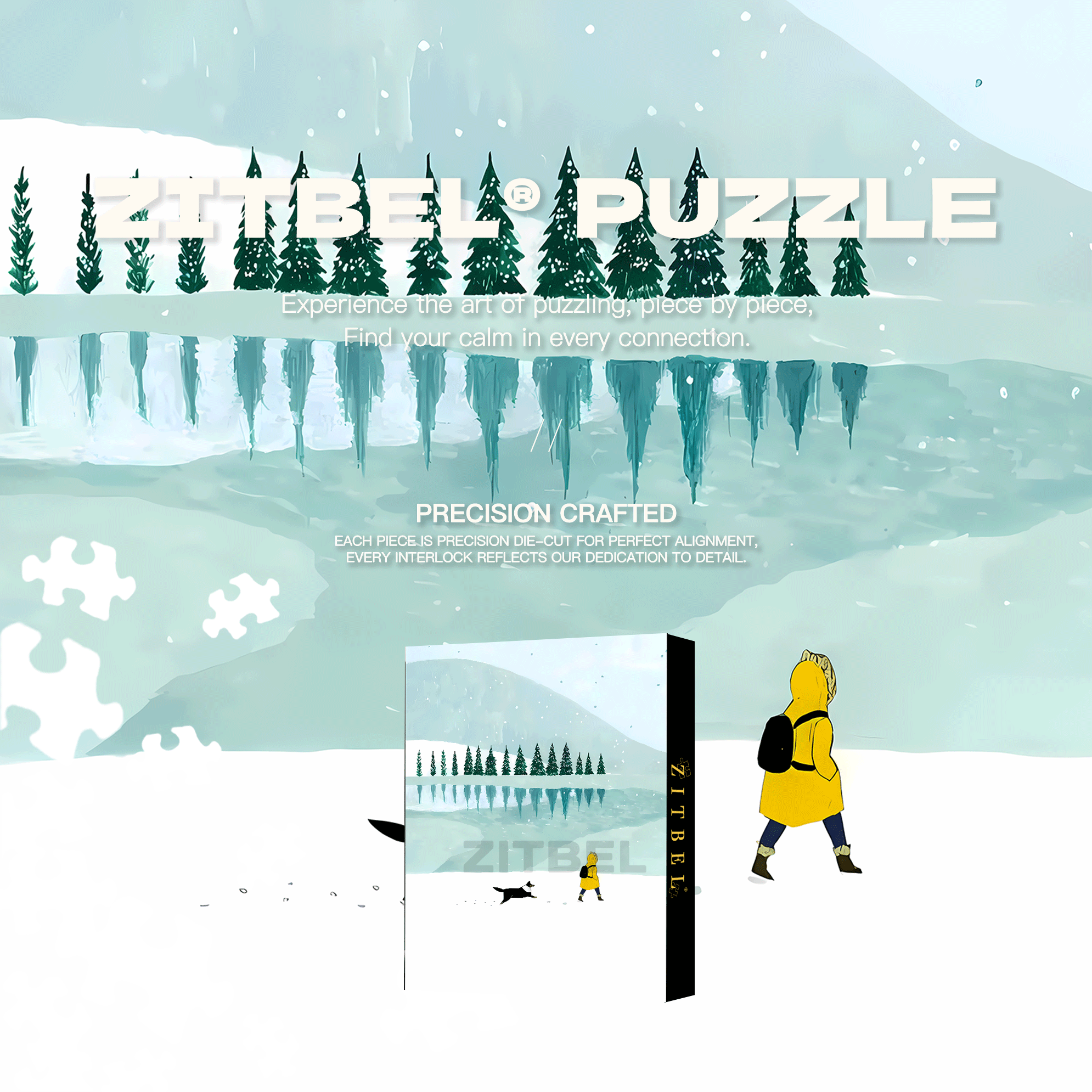Entering The Snow Mountain 500pcs/1000pcs Jigsaw Puzzle, Scratch-Resistant, Interactive Family Game & Brain-Boosting DIY Decor, Perfect for Halloween, Christmas & New Year Gifts, Family Puzzle Game