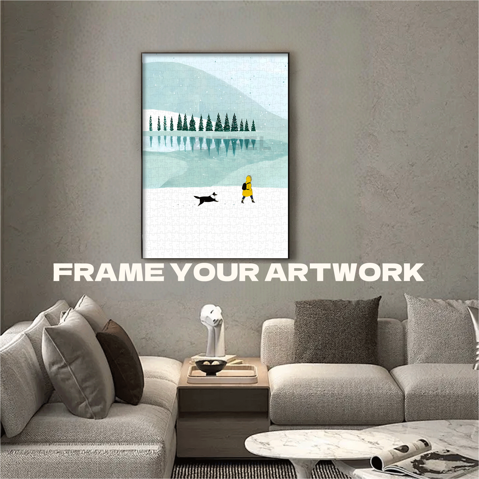 Entering The Snow Mountain 500pcs/1000pcs Jigsaw Puzzle, Scratch-Resistant, Interactive Family Game & Brain-Boosting DIY Decor, Perfect for Halloween, Christmas & New Year Gifts, Family Puzzle Game
