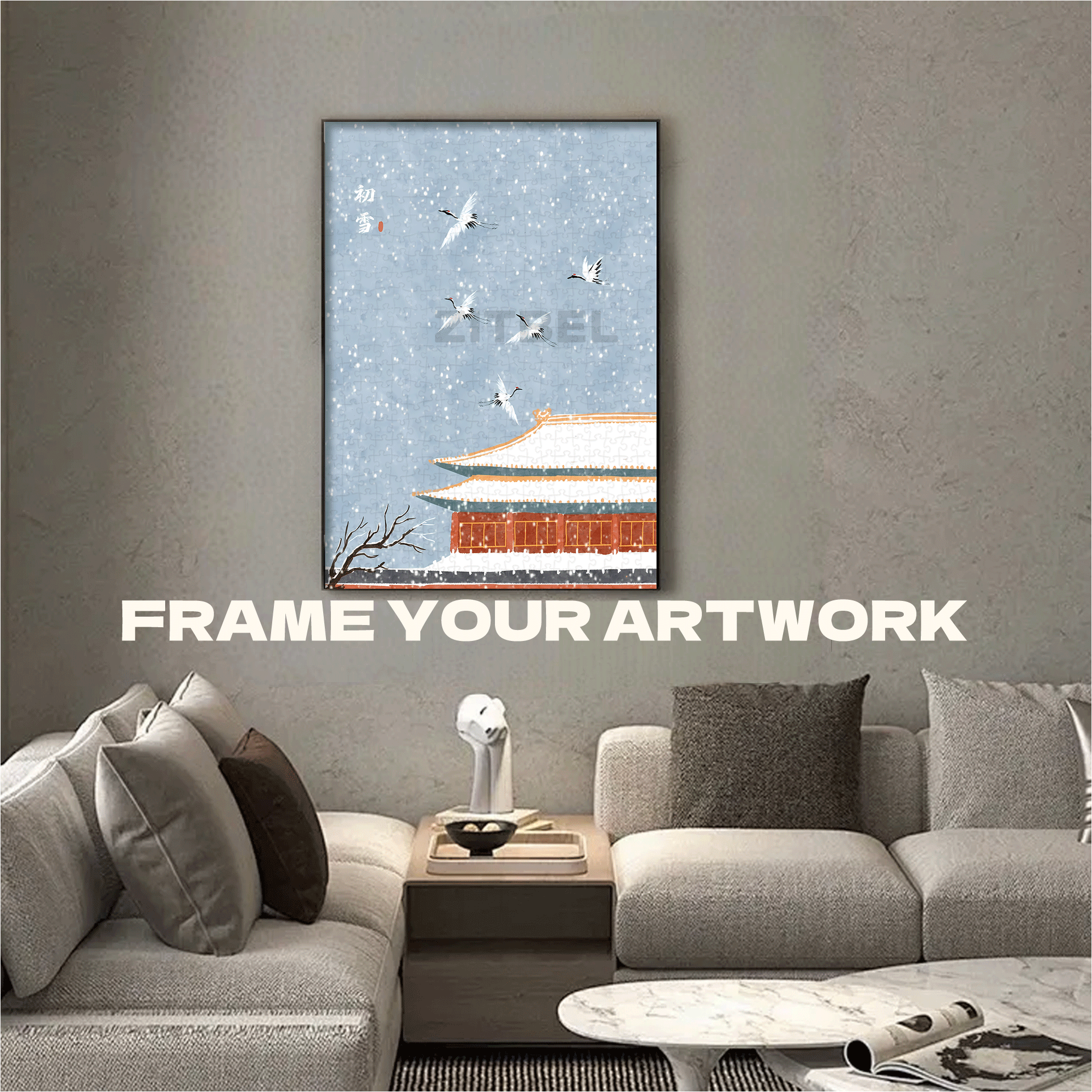 First Snow At The Forbidden City 500pcs/1000pcs Jigsaw Puzzle, Scratch-Resistant, Interactive Family Game & Brain-Boosting DIY Decor, Perfect for Halloween, Christmas & New Year Gifts, Family Puzzle Game