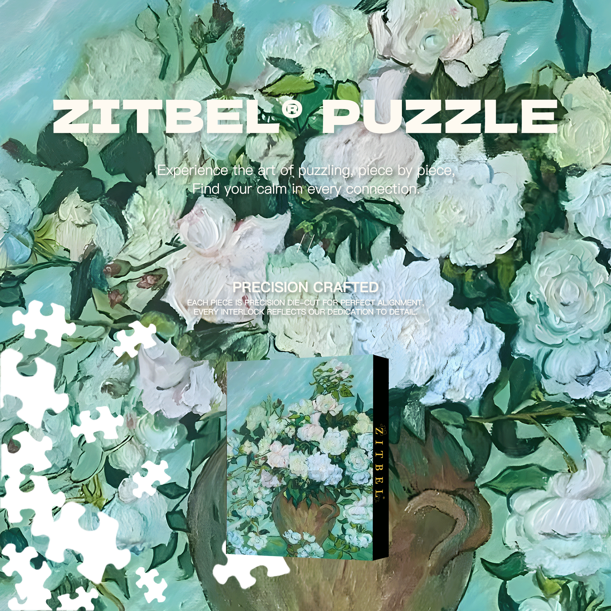 Flower Sketching 3 500pcs/1000pcs Jigsaw Puzzle, Scratch-Resistant, Interactive Family Game & Brain-Boosting DIY Decor, Perfect for Halloween, Christmas & New Year Gifts, Family Puzzle Game