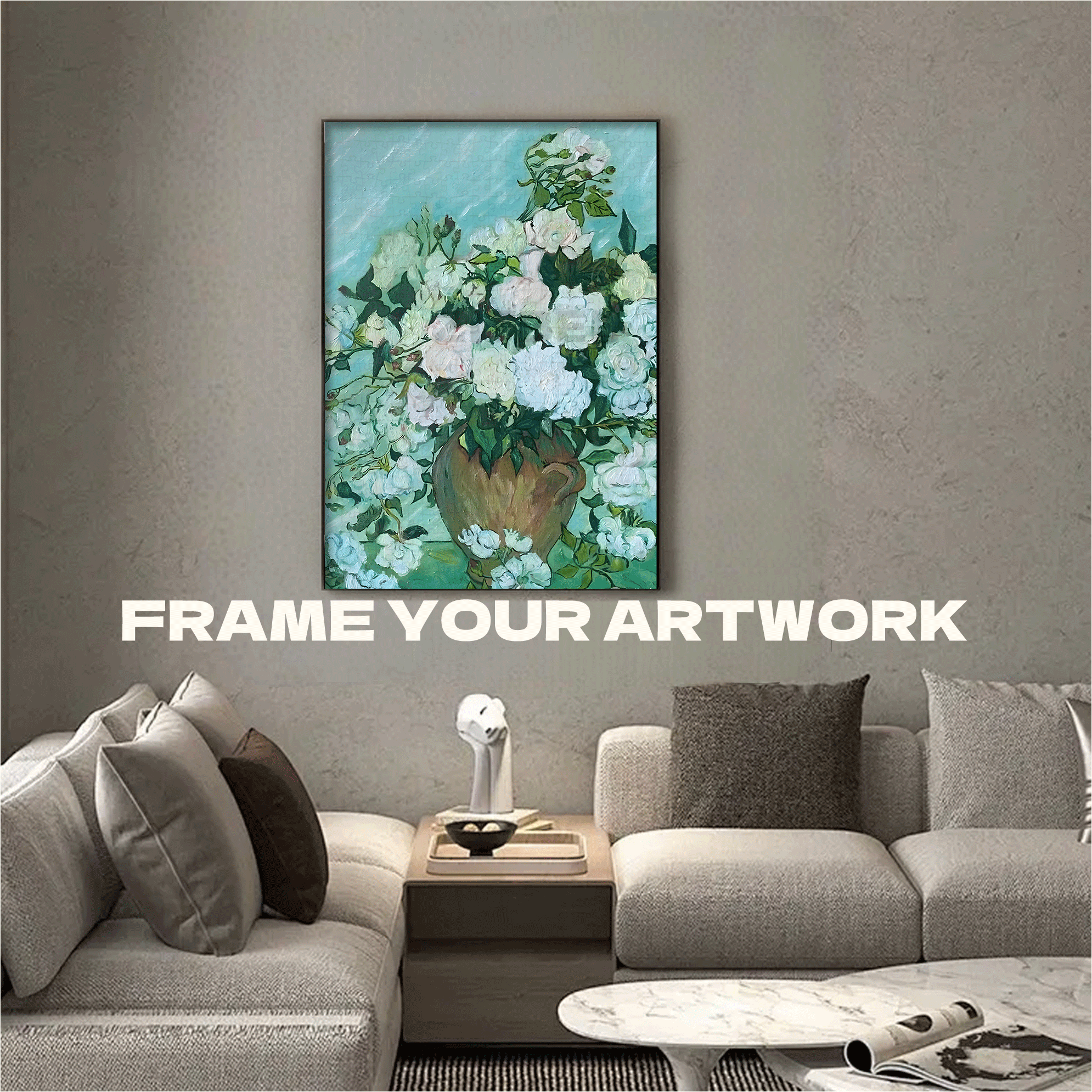 Flower Sketching 3 500pcs/1000pcs Jigsaw Puzzle, Scratch-Resistant, Interactive Family Game & Brain-Boosting DIY Decor, Perfect for Halloween, Christmas & New Year Gifts, Family Puzzle Game