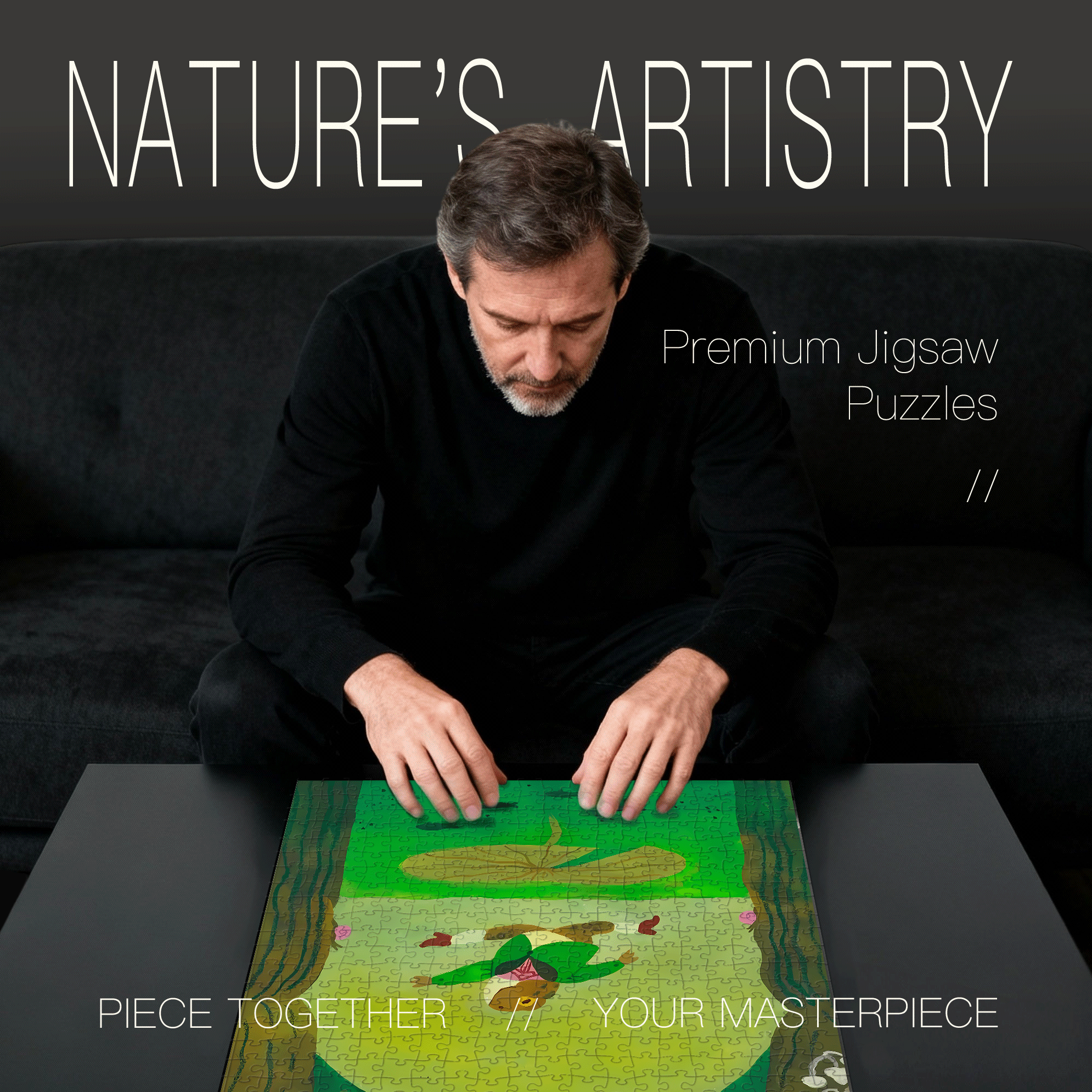 Frog Dancer 500pcs/1000pcs Jigsaw Puzzle, Scratch-Resistant, Interactive Family Game & Brain-Boosting DIY Decor, Perfect for Halloween, Christmas & New Year Gifts, Family Puzzle Game