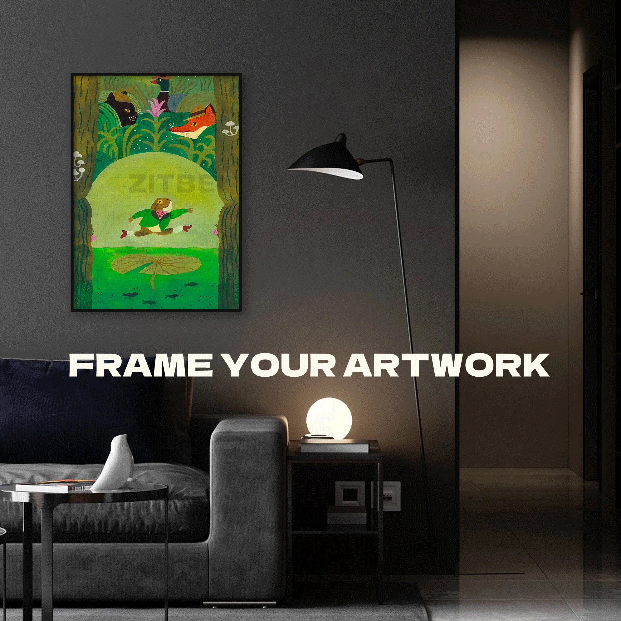 Frog Dancer 500pcs/1000pcs Jigsaw Puzzle, Scratch-Resistant, Interactive Family Game & Brain-Boosting DIY Decor, Perfect for Halloween, Christmas & New Year Gifts, Family Puzzle Game
