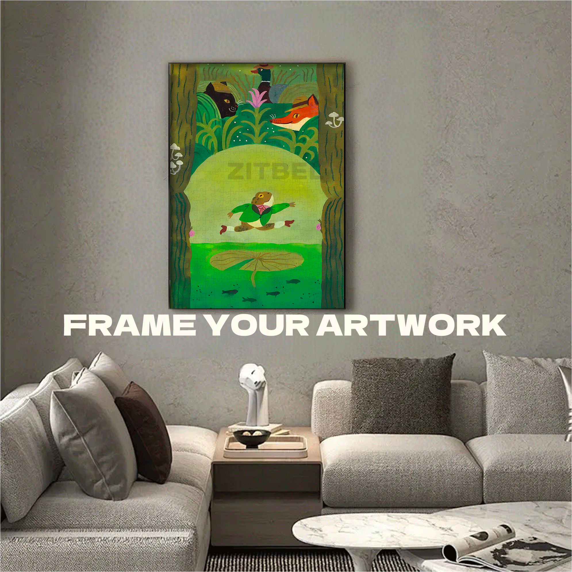 Frog Dancer 500pcs/1000pcs Jigsaw Puzzle, Scratch-Resistant, Interactive Family Game & Brain-Boosting DIY Decor, Perfect for Halloween, Christmas & New Year Gifts, Family Puzzle Game