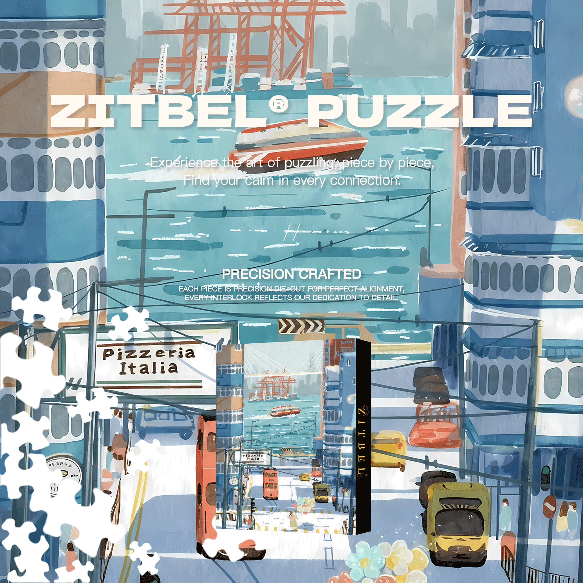 Kennedy Town 500pcs/1000pcs Jigsaw Puzzle, Scratch-Resistant, Interactive Family Game & Brain-Boosting DIY Decor, Perfect for Halloween, Christmas & New Year Gifts, Family Puzzle Game
