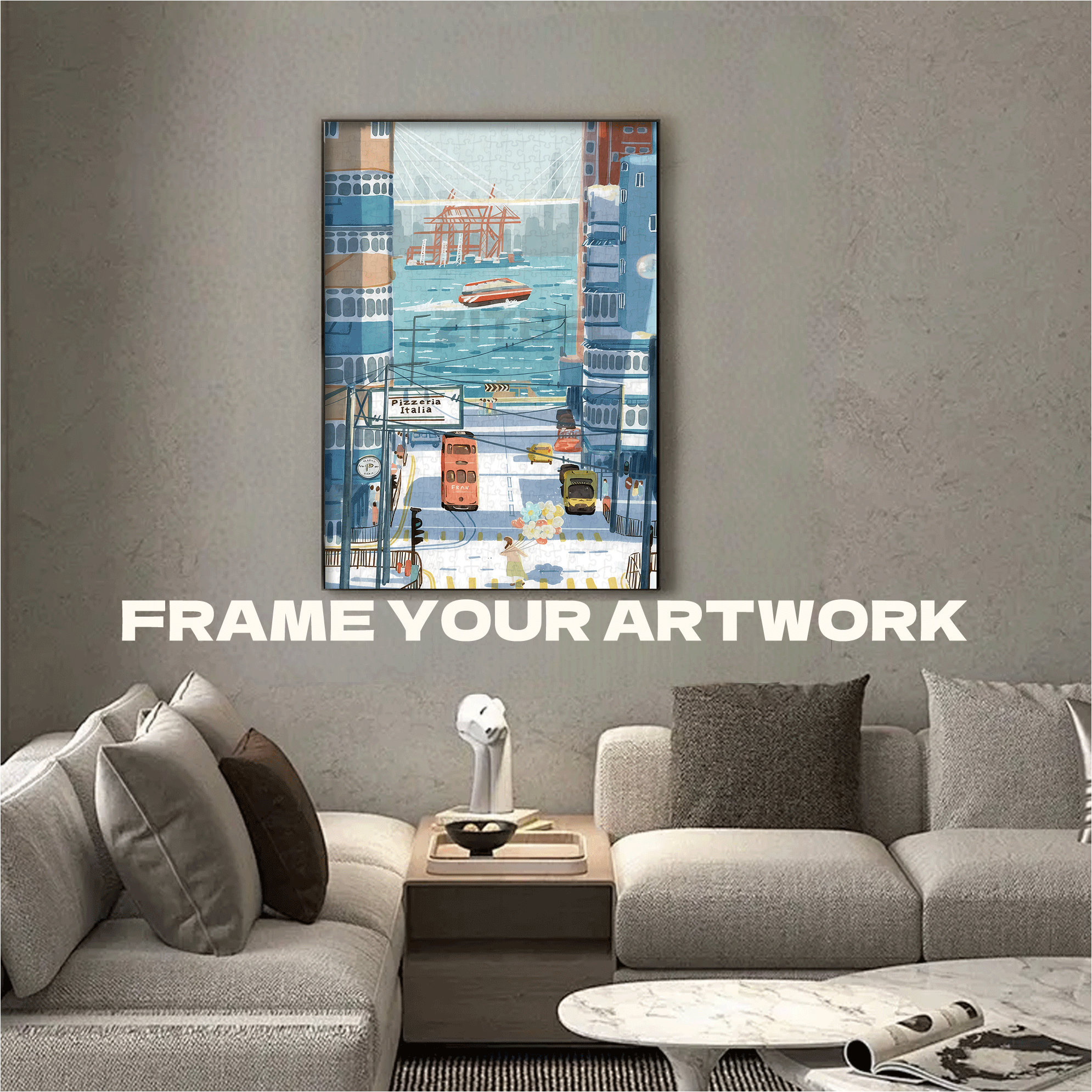 Kennedy Town 500pcs/1000pcs Jigsaw Puzzle, Scratch-Resistant, Interactive Family Game & Brain-Boosting DIY Decor, Perfect for Halloween, Christmas & New Year Gifts, Family Puzzle Game