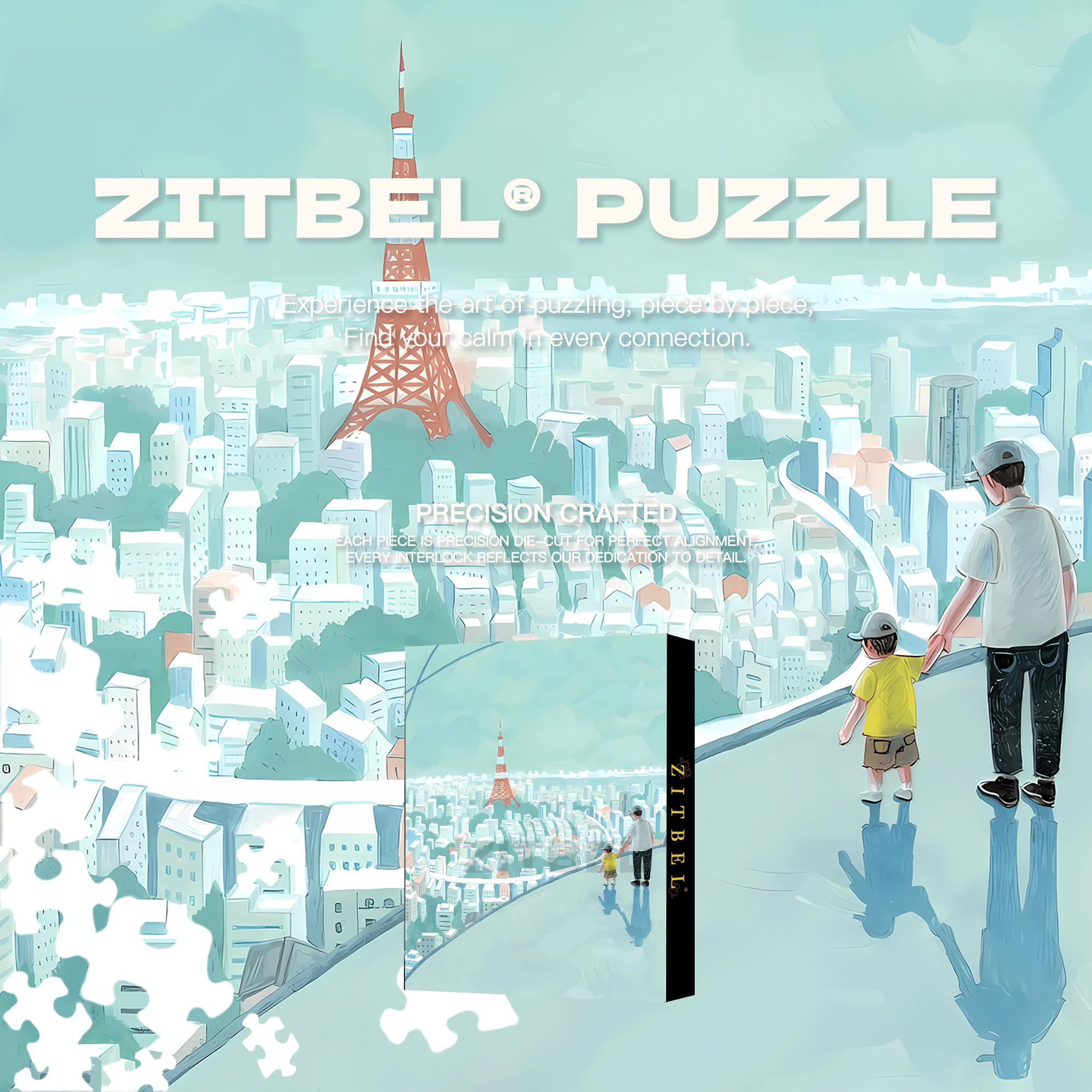 Overlooking Tokyo 500pcs/1000pcs Jigsaw Puzzle, Scratch-Resistant, Interactive Family Game & Brain-Boosting DIY Decor, Perfect for Halloween, Christmas & New Year Gifts, Family Puzzle Game
