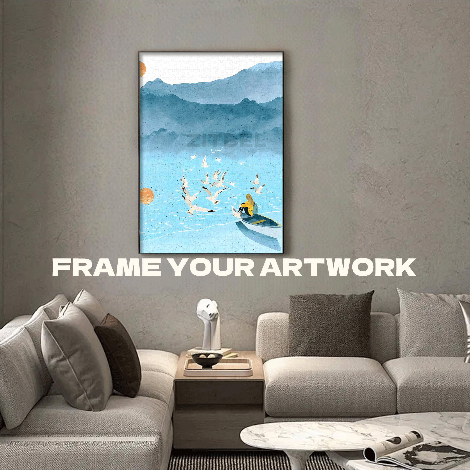 Sunset And Egrets 500pcs/1000pcs Jigsaw Puzzle, Scratch-Resistant, Interactive Family Game & Brain-Boosting DIY Decor, Perfect for Halloween, Christmas & New Year Gifts, Family Puzzle Game
