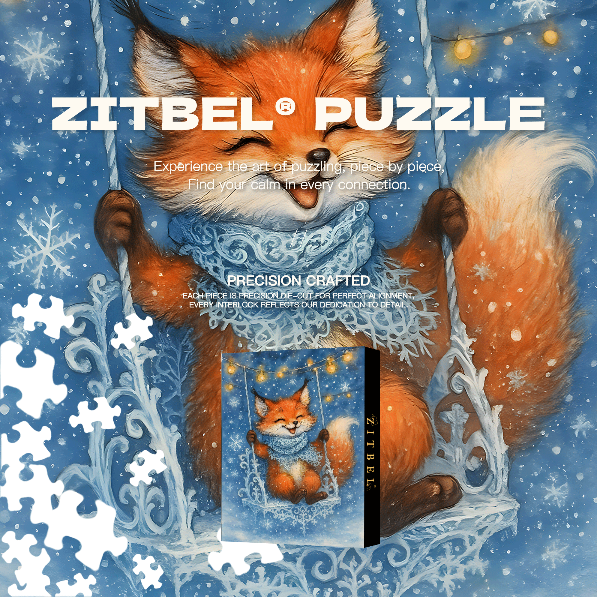 The Happy Fox 500pcs/1000pcs Jigsaw Puzzle, Scratch-Resistant, Interactive Family Game & Brain-Boosting DIY Decor, Perfect for Halloween, Christmas & New Year Gifts, Family Puzzle Game