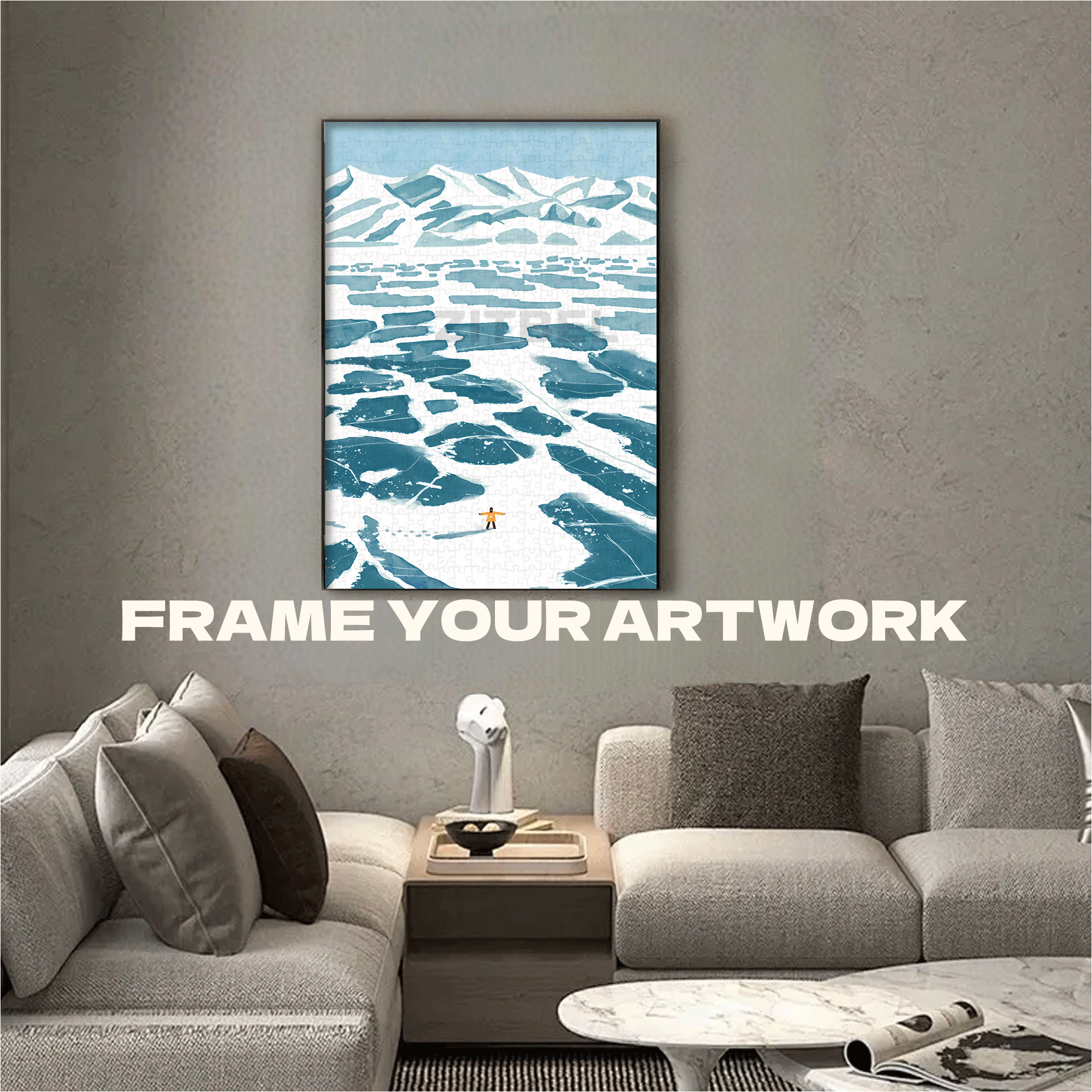 Vast Expanse Of Whiteness 2 500pcs/1000pcs Jigsaw Puzzle, Scratch-Resistant, Interactive Family Game & Brain-Boosting DIY Decor, Perfect for Halloween, Christmas & New Year Gifts, Family Puzzle Game