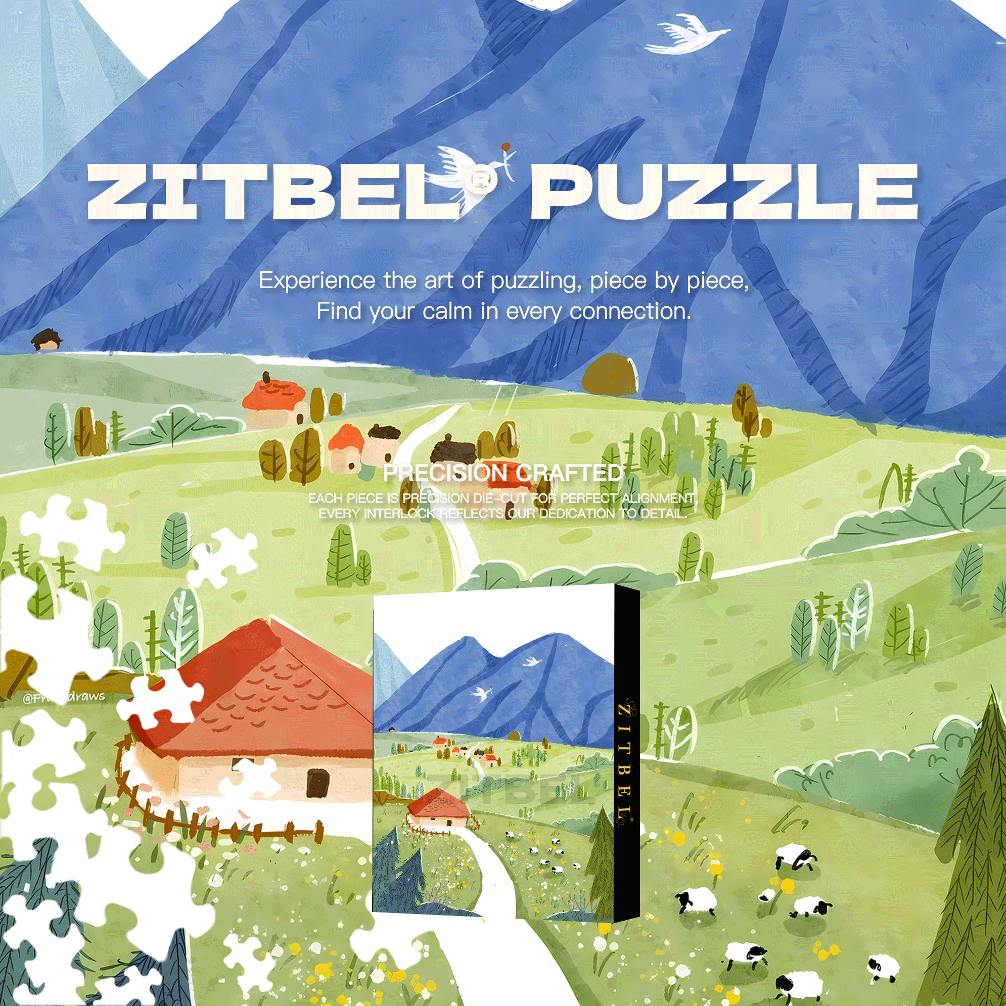 Xinjiang Scenery 500pcs/1000pcs Jigsaw Puzzle, Scratch-Resistant, Interactive Family Game & Brain-Boosting DIY Decor, Perfect for Halloween, Christmas & New Year Gifts, Family Puzzle Game