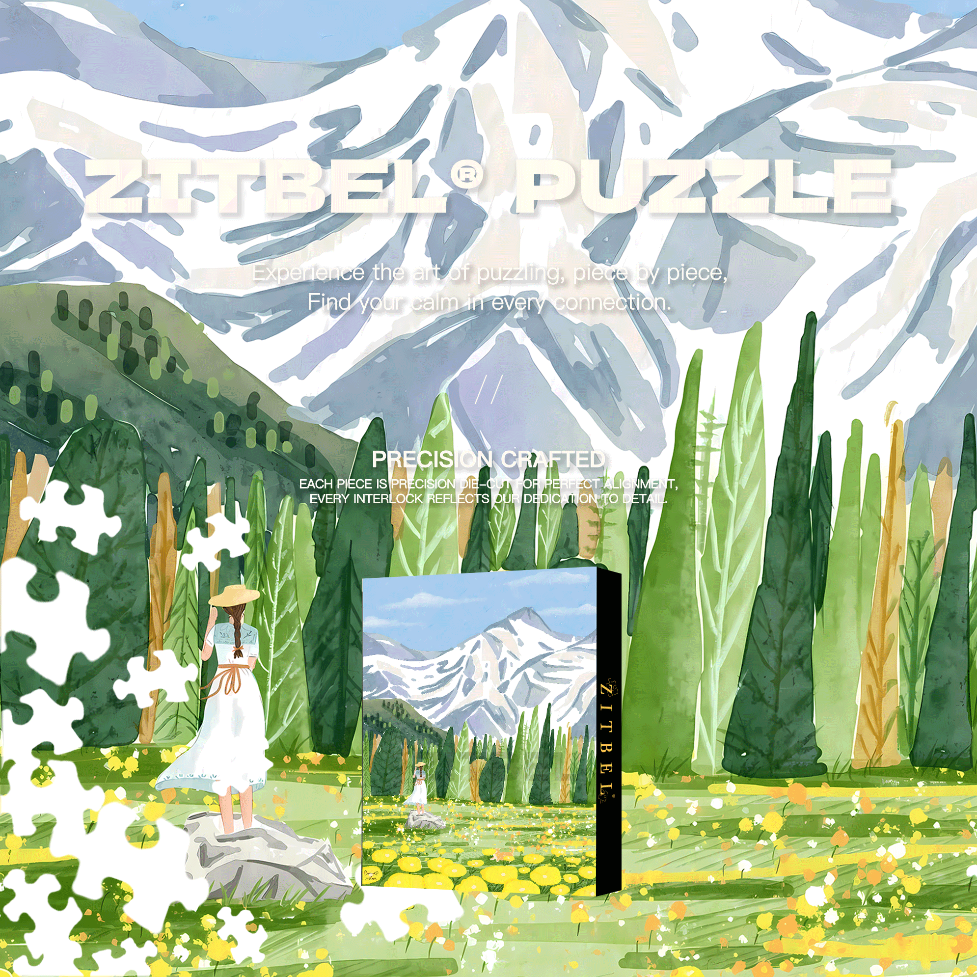 A Glimpse Of Spring 500pcs/1000pcs Jigsaw Puzzle, Scratch-Resistant, Interactive Family Game & Brain-Boosting DIY Decor, Perfect for Halloween, Christmas & New Year Gifts, Family Puzzle Game