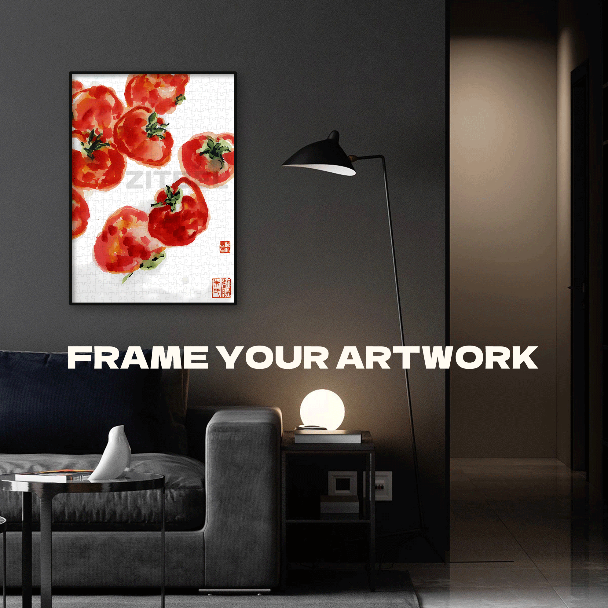 Cherry Tomato 500pcs/1000pcs Jigsaw Puzzle, Scratch-Resistant, Interactive Family Game & Brain-Boosting DIY Decor, Perfect for Halloween, Christmas & New Year Gifts, Family Puzzle Game