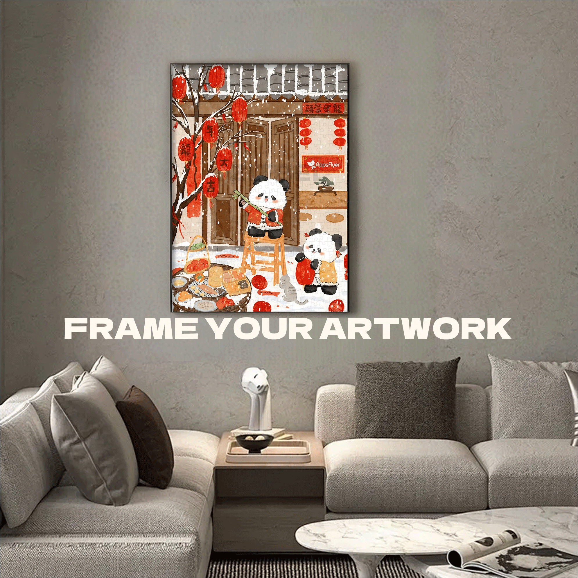 Chinese New Year 2 500pcs/1000pcs Jigsaw Puzzle, Scratch-Resistant, Interactive Family Game & Brain-Boosting DIY Decor, Perfect for Halloween, Christmas & New Year Gifts, Family Puzzle Game