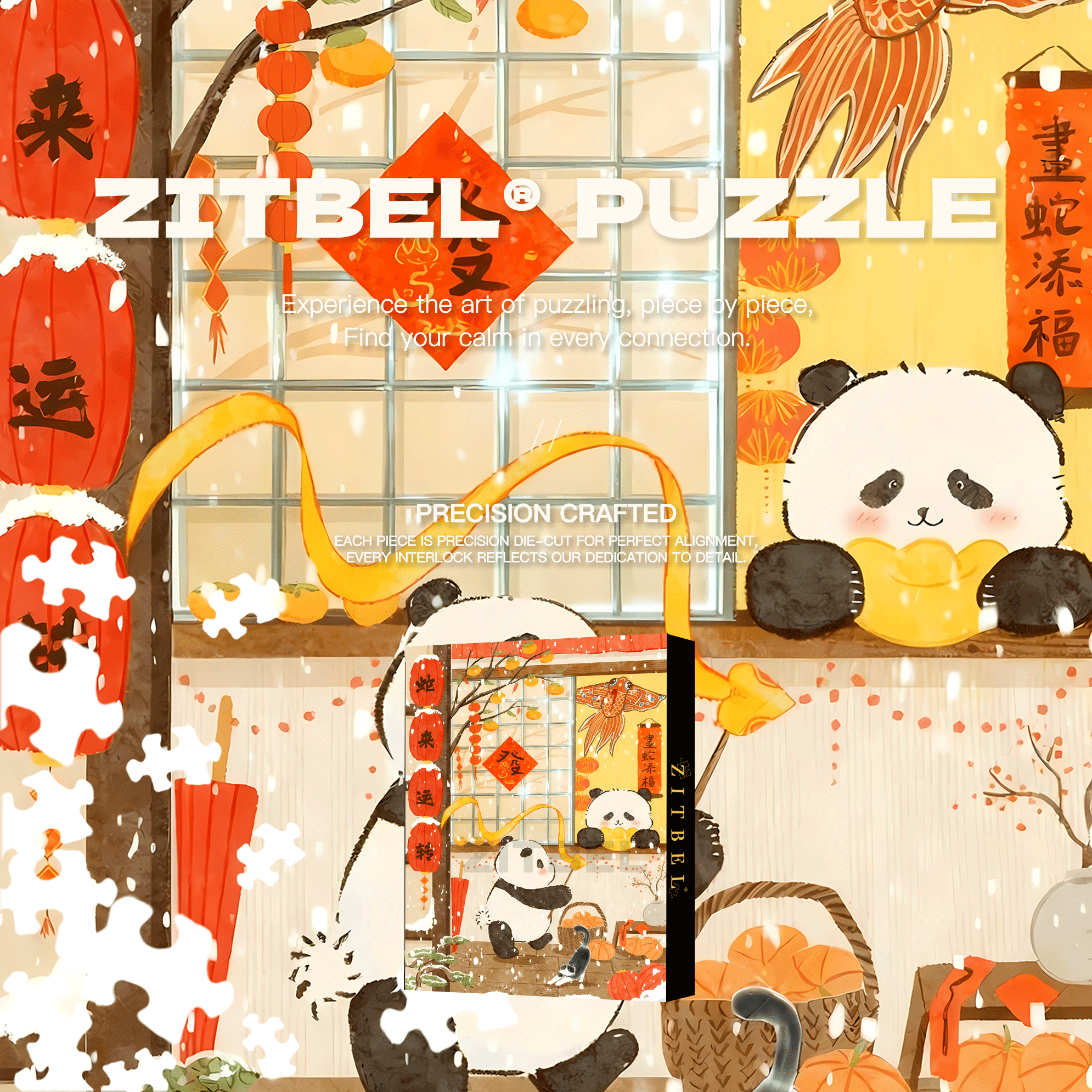 Chinese New Year 500pcs/1000pcs Jigsaw Puzzle, Scratch-Resistant, Interactive Family Game & Brain-Boosting DIY Decor, Perfect for Halloween, Christmas & New Year Gifts, Family Puzzle Game