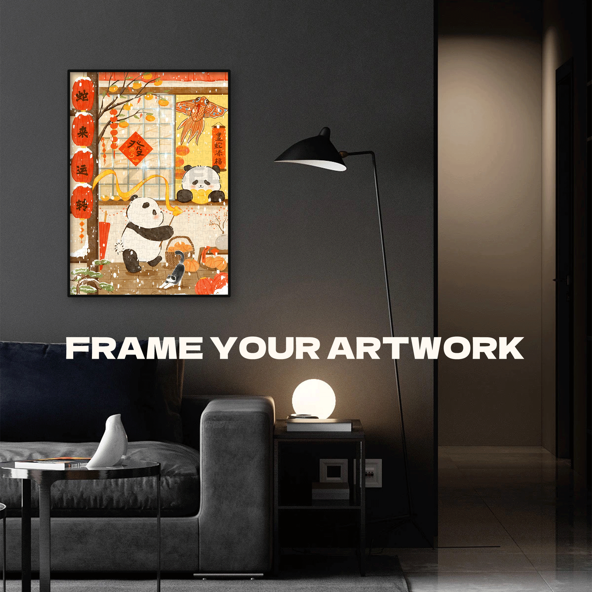 Chinese New Year 500pcs/1000pcs Jigsaw Puzzle, Scratch-Resistant, Interactive Family Game & Brain-Boosting DIY Decor, Perfect for Halloween, Christmas & New Year Gifts, Family Puzzle Game