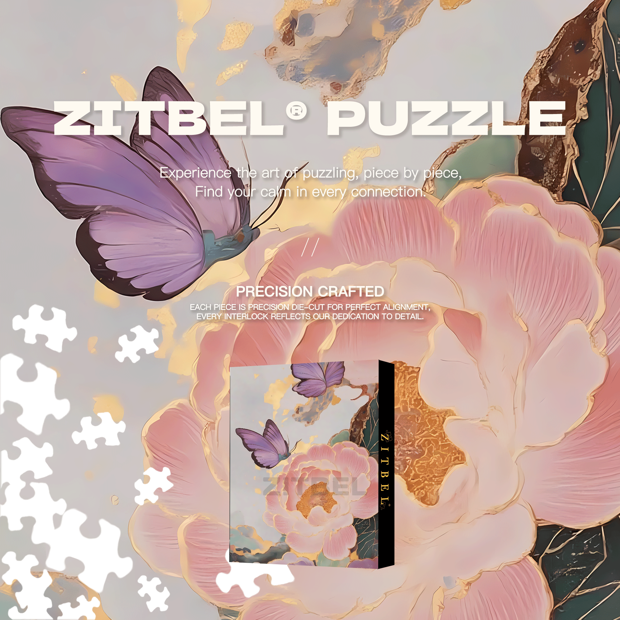 Flower Of Wealth And Prosperity 500pcs/1000pcs Jigsaw Puzzle, Scratch-Resistant, Interactive Family Game & Brain-Boosting DIY Decor, Perfect for Halloween, Christmas & New Year Gifts, Family Puzzle Game
