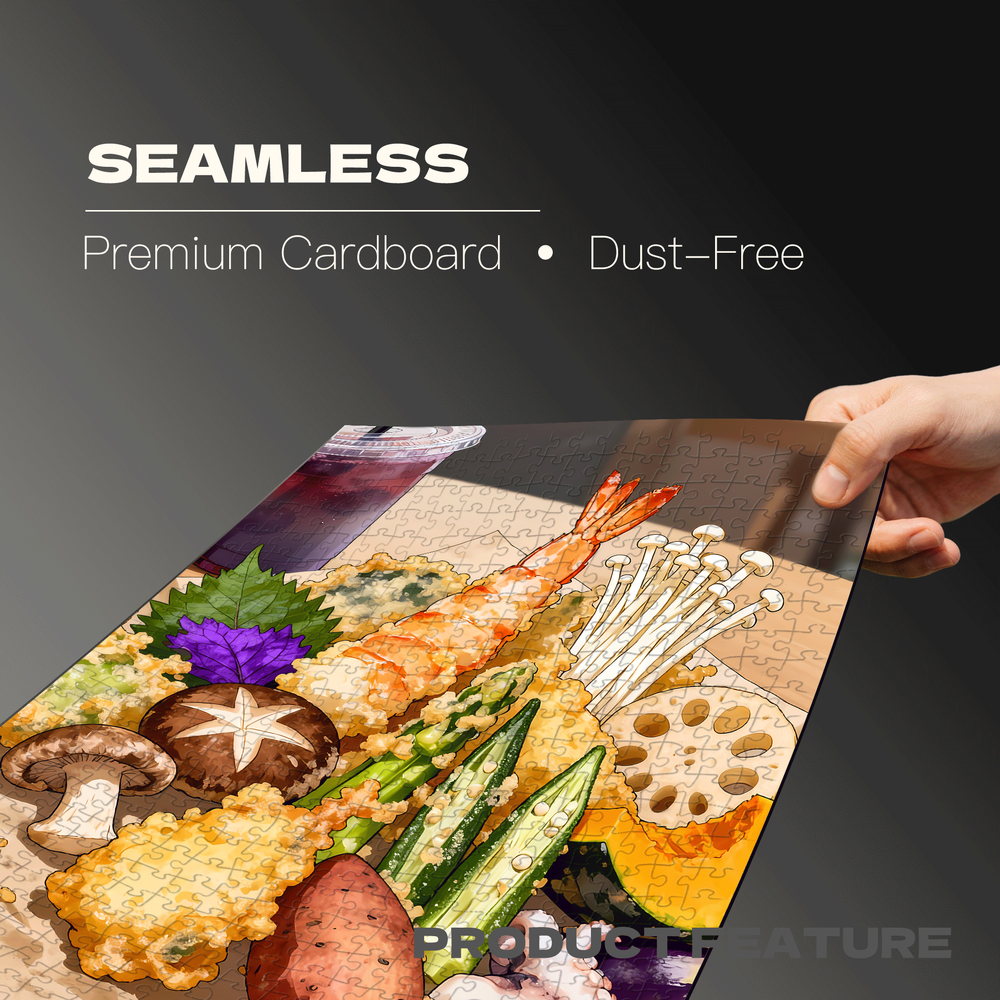 Fried Food 500pcs/1000pcs Jigsaw Puzzle, Scratch-Resistant, Interactive Family Game & Brain-Boosting DIY Decor, Perfect for Halloween, Christmas & New Year Gifts, Family Puzzle Game