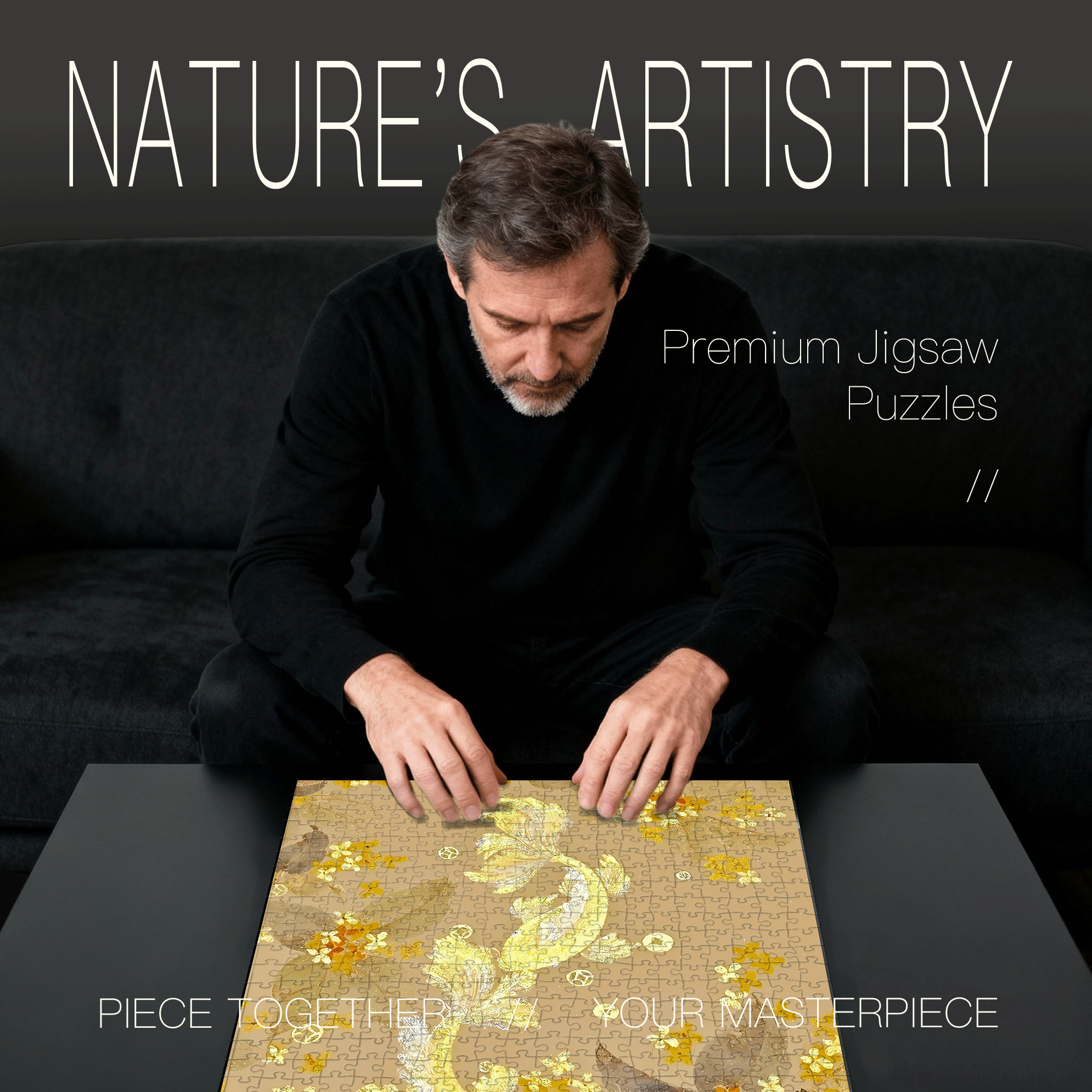 Golden Jade Abundance 500pcs/1000pcs Jigsaw Puzzle, Scratch-Resistant, Interactive Family Game & Brain-Boosting DIY Decor, Perfect for Halloween, Christmas & New Year Gifts, Family Puzzle Game