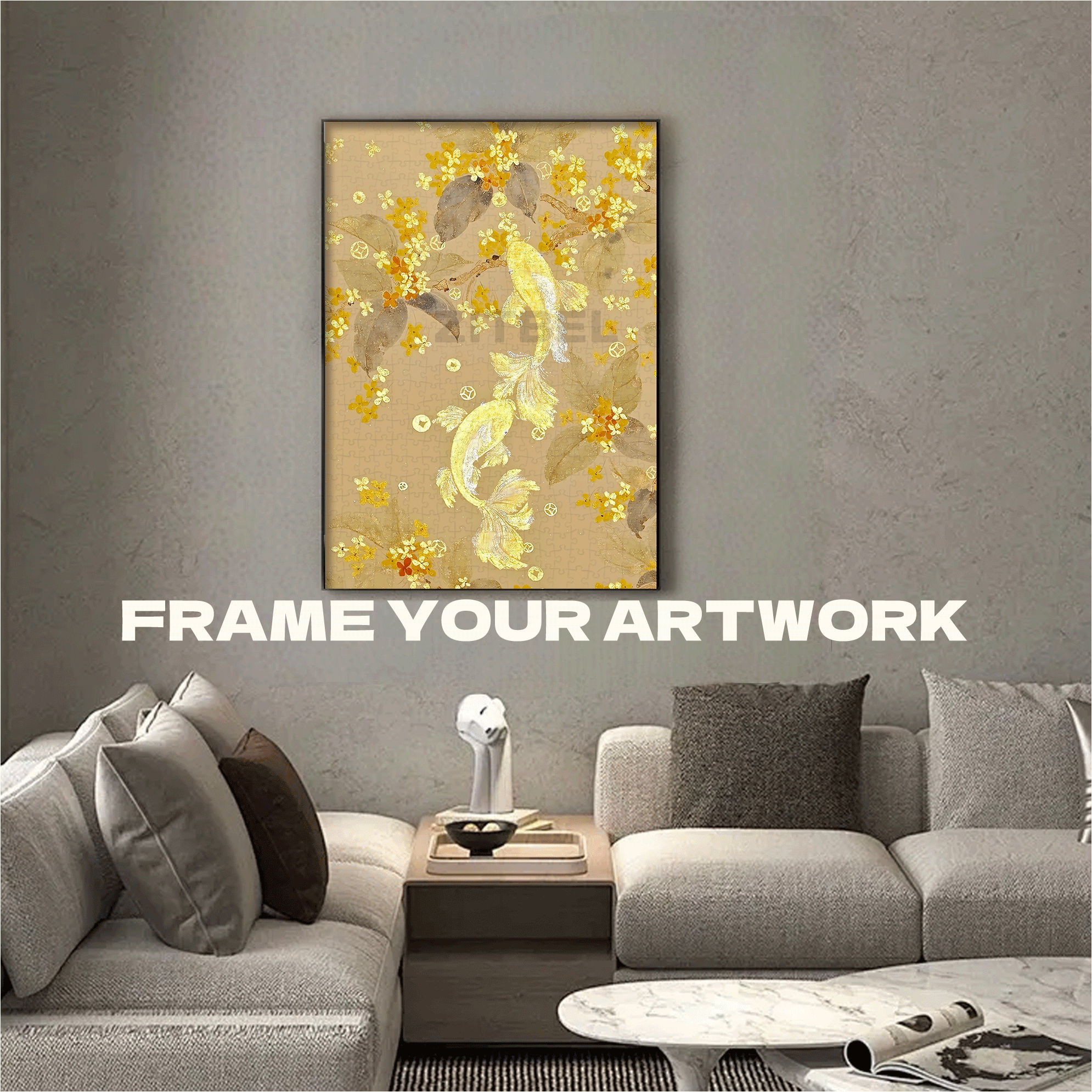 Golden Jade Abundance 500pcs/1000pcs Jigsaw Puzzle, Scratch-Resistant, Interactive Family Game & Brain-Boosting DIY Decor, Perfect for Halloween, Christmas & New Year Gifts, Family Puzzle Game