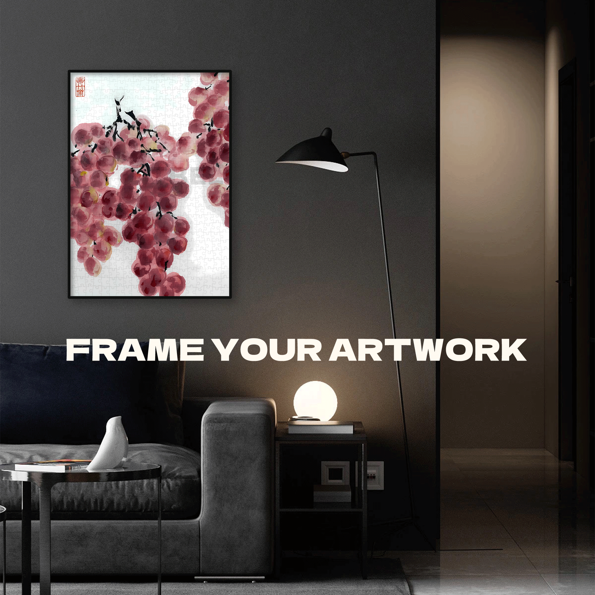 Grapes 500pcs/1000pcs Jigsaw Puzzle, Scratch-Resistant, Interactive Family Game & Brain-Boosting DIY Decor, Perfect for Halloween, Christmas & New Year Gifts, Family Puzzle Game