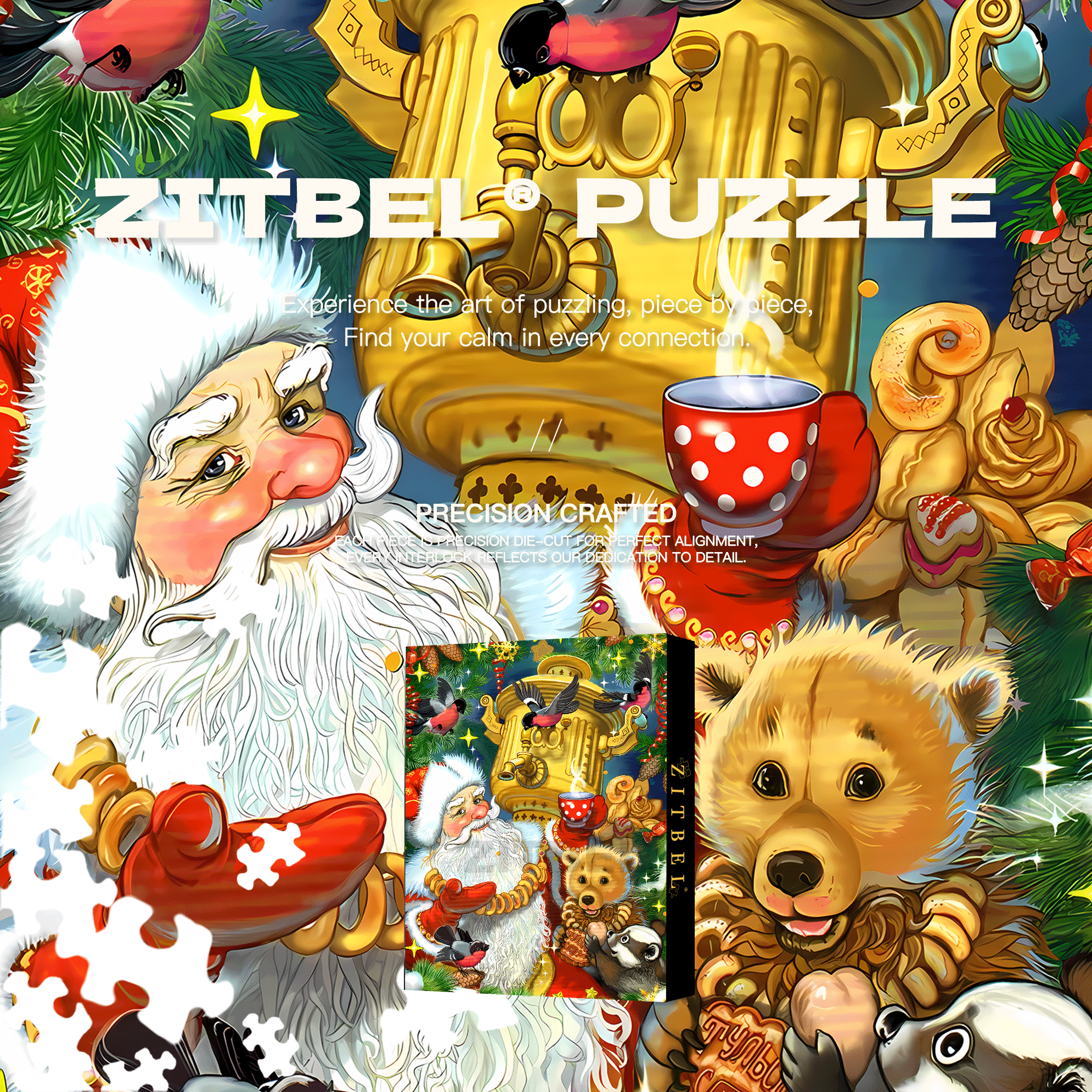 Happy Gathering Time 500pcs/1000pcs Jigsaw Puzzle, Scratch-Resistant, Interactive Family Game & Brain-Boosting DIY Decor, Perfect for Halloween, Christmas & New Year Gifts, Family Puzzle Game