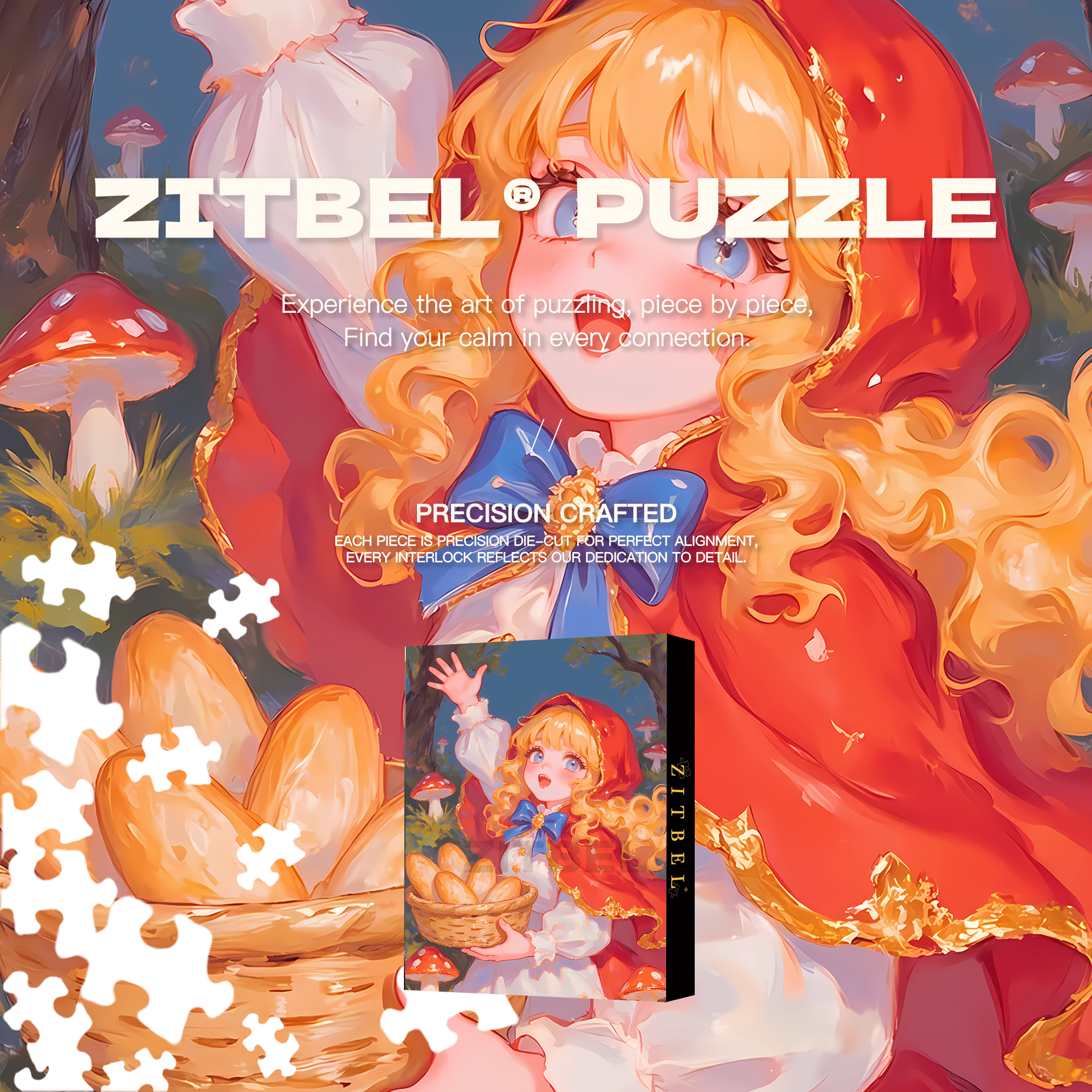 Little Red Riding Hood 500pcs/1000pcs Jigsaw Puzzle, Scratch-Resistant, Interactive Family Game & Brain-Boosting DIY Decor, Perfect for Halloween, Christmas & New Year Gifts, Family Puzzle Game