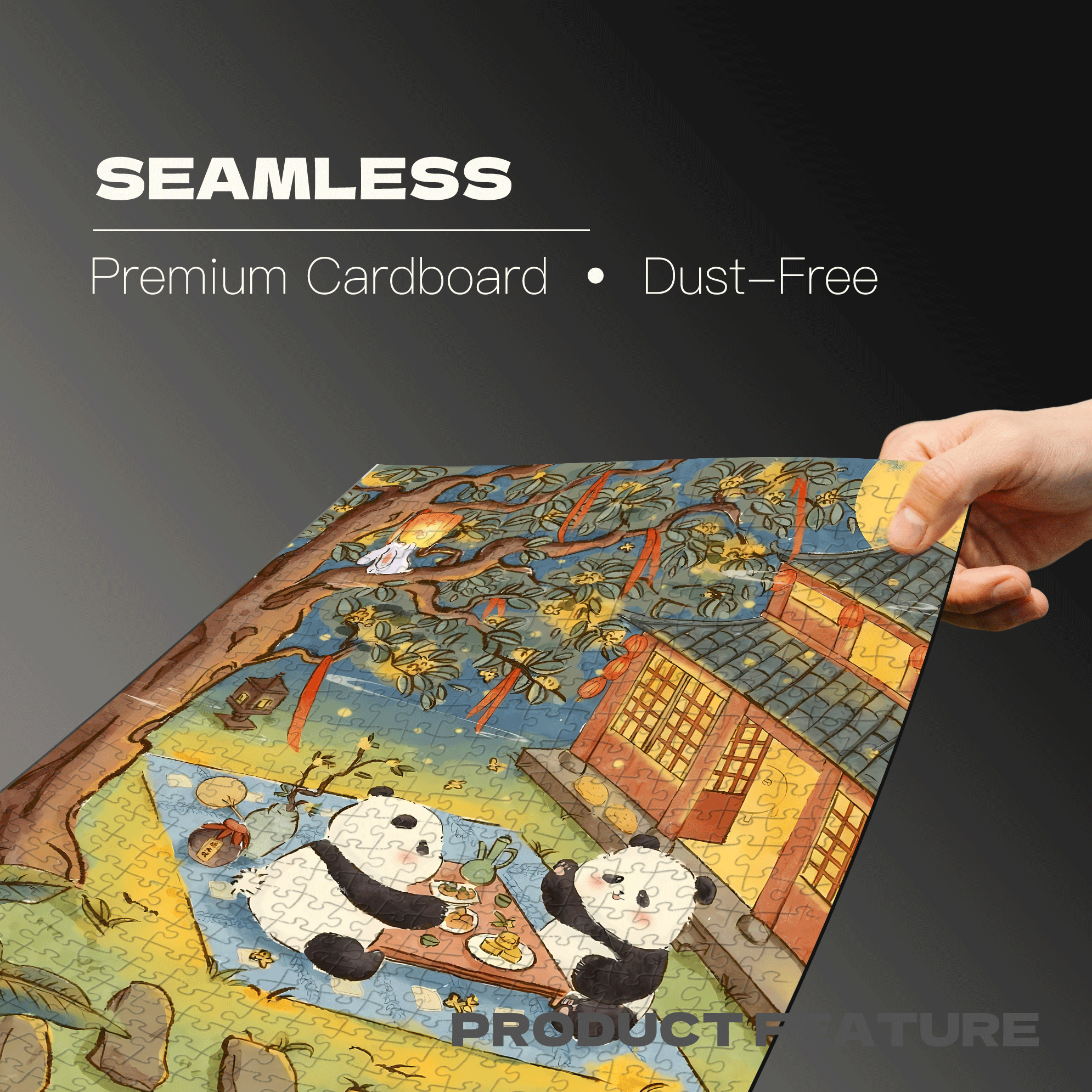 Mid-Autumn Festival Night 500pcs/1000pcs Jigsaw Puzzle, Scratch-Resistant, Interactive Family Game & Brain-Boosting DIY Decor, Perfect for Halloween, Christmas & New Year Gifts, Family Puzzle Game