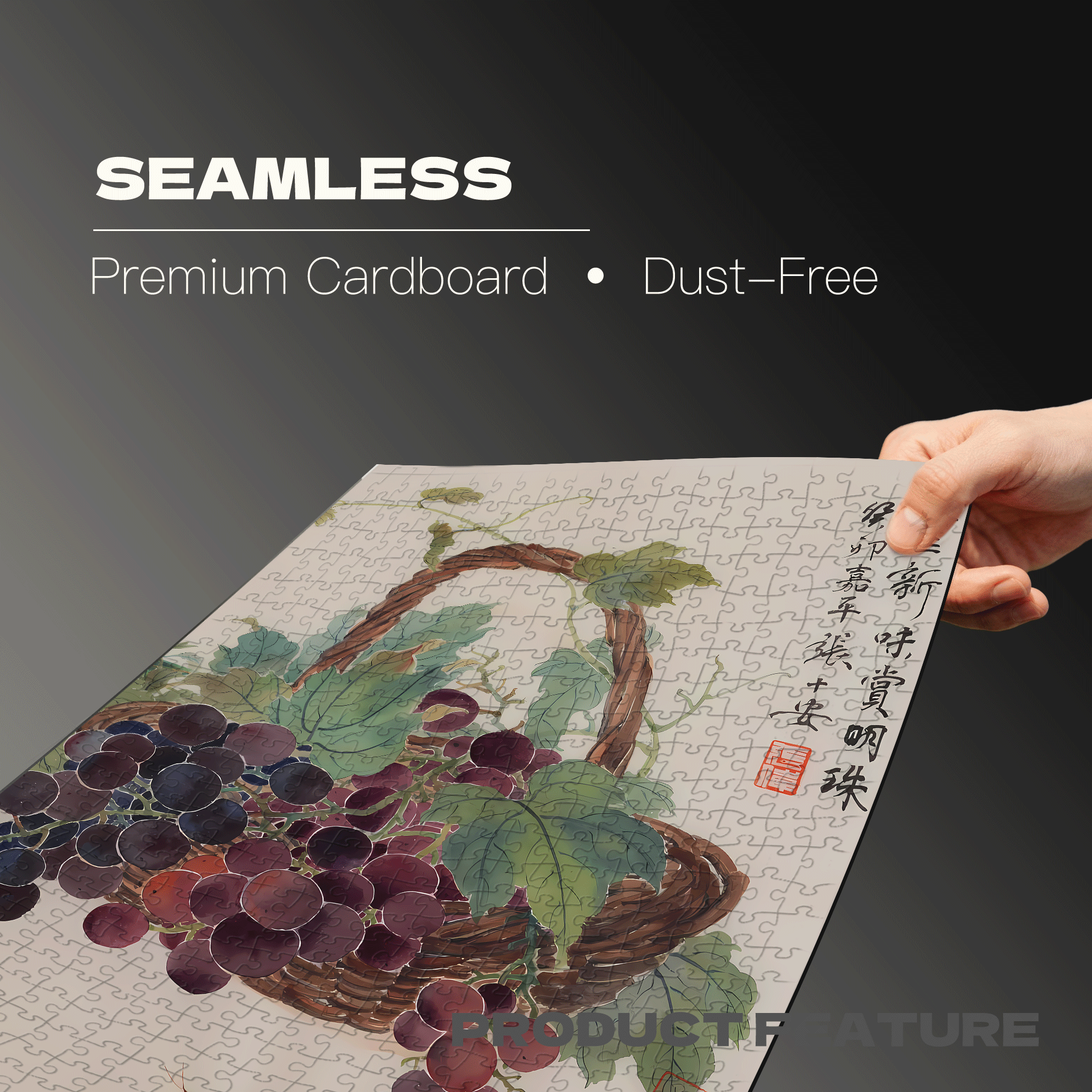 Purple Grapes 500pcs/1000pcs Jigsaw Puzzle, Scratch-Resistant, Interactive Family Game & Brain-Boosting DIY Decor, Perfect for Halloween, Christmas & New Year Gifts, Family Puzzle Game