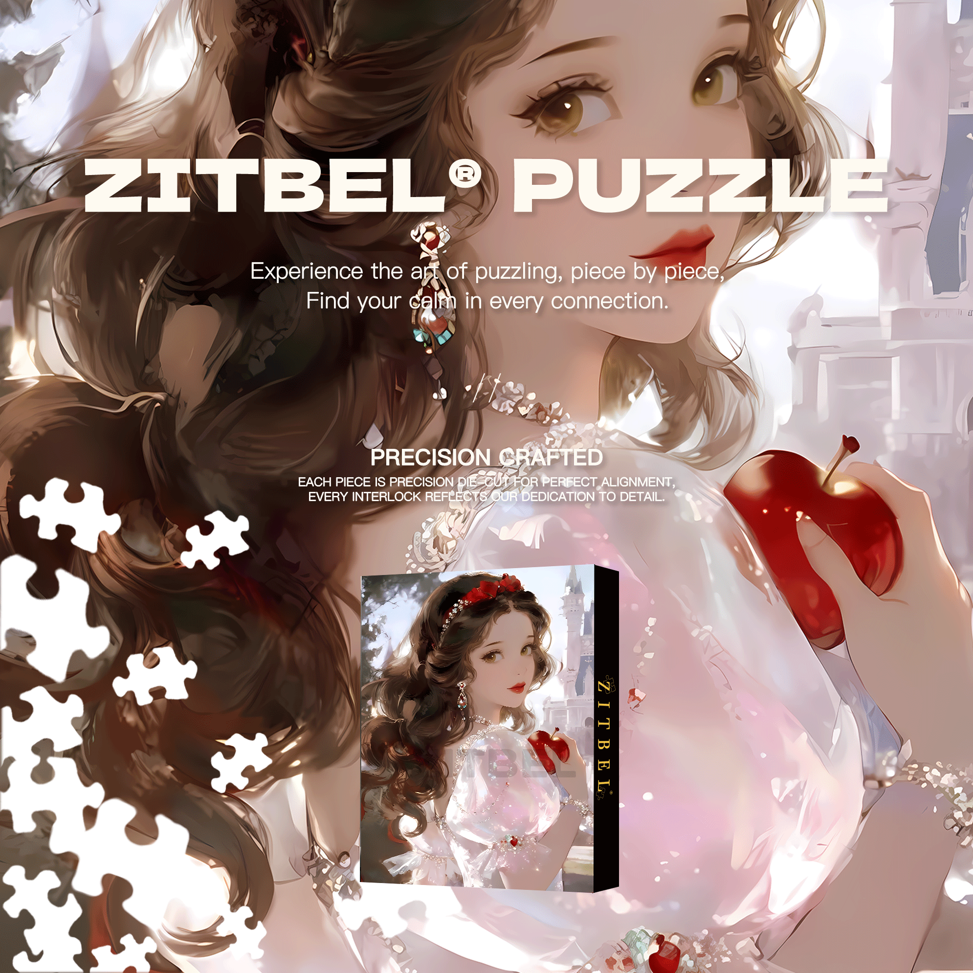Snow White 500pcs/1000pcs Jigsaw Puzzle, Scratch-Resistant, Interactive Family Game & Brain-Boosting DIY Decor, Perfect for Halloween, Christmas & New Year Gifts, Family Puzzle Game