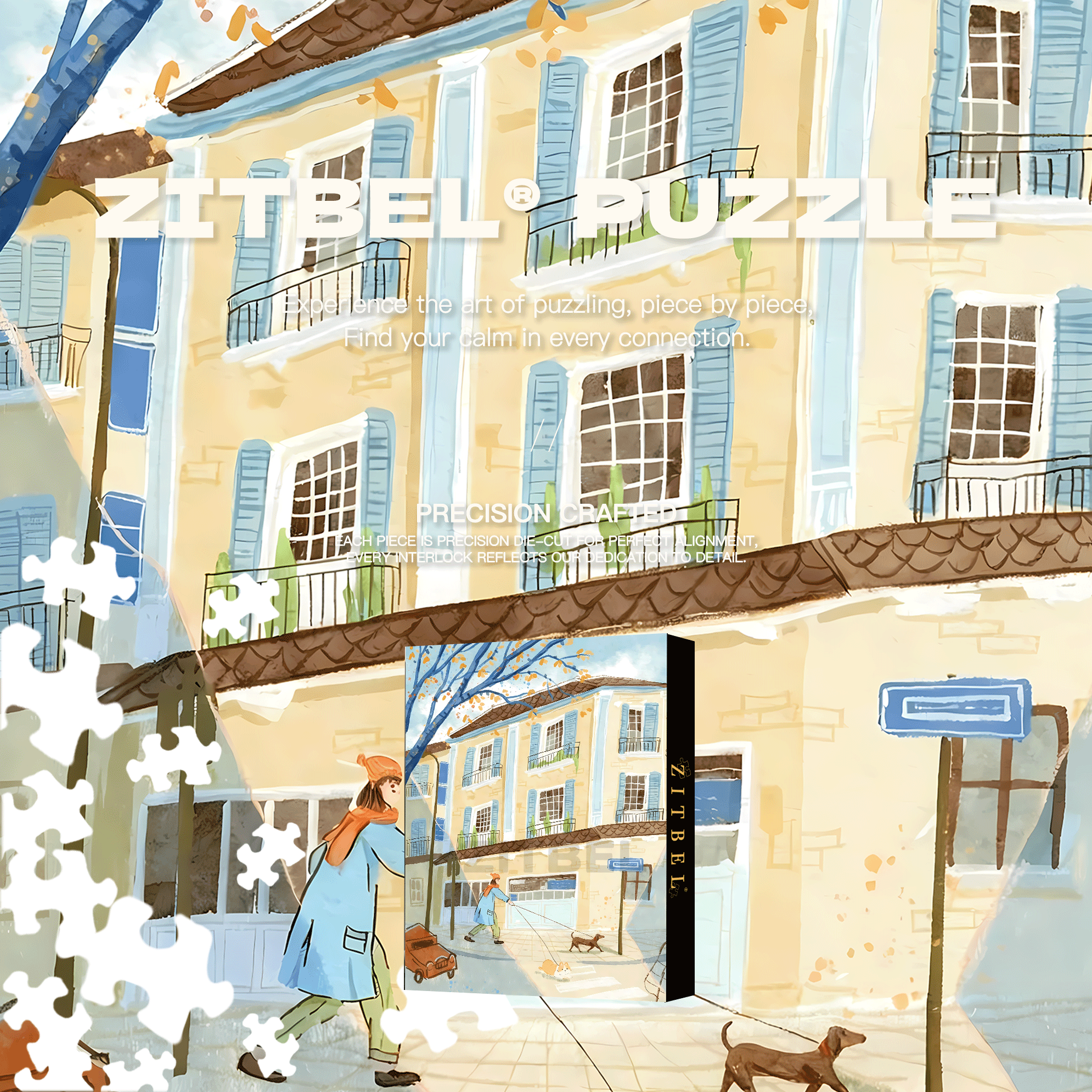 Walking The Dog 500pcs/1000pcs Jigsaw Puzzle, Scratch-Resistant, Interactive Family Game & Brain-Boosting DIY Decor, Perfect for Halloween, Christmas & New Year Gifts, Family Puzzle Game