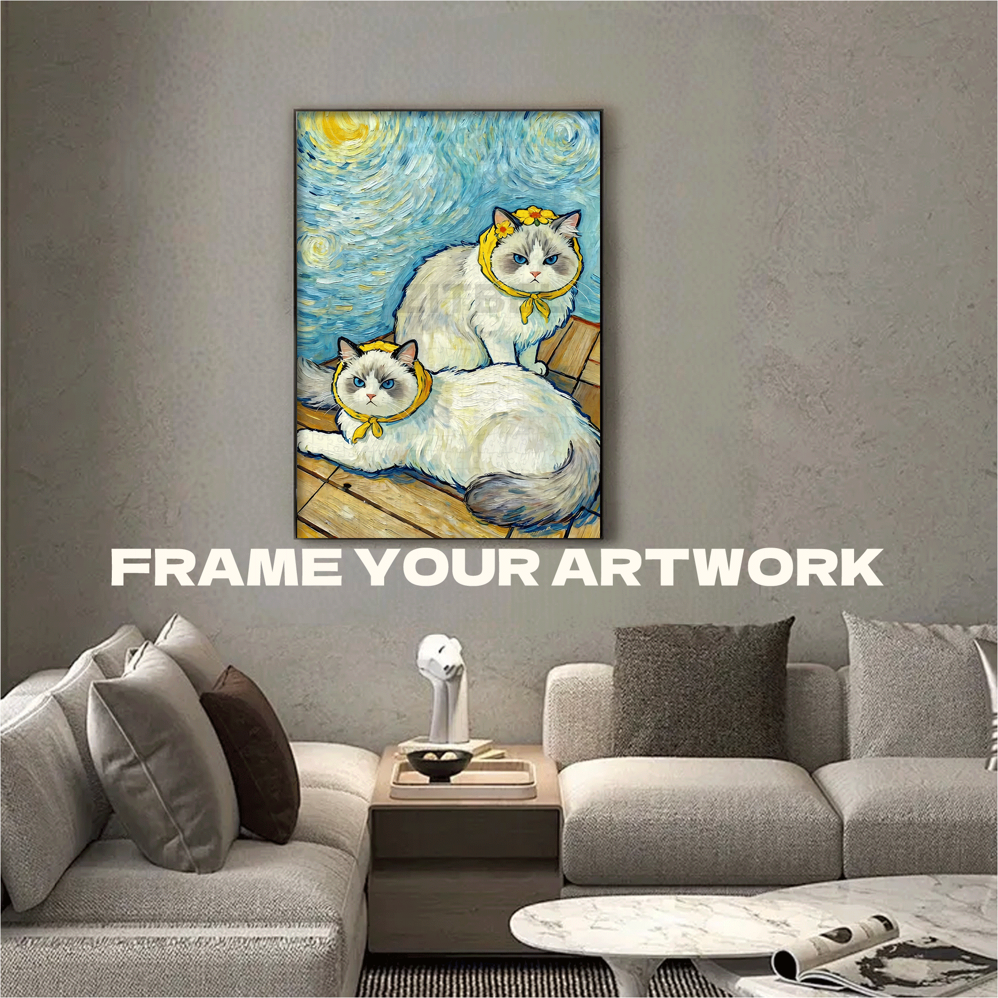 Angry Cats 500pcs/1000pcs Jigsaw Puzzle, Scratch-Resistant, Interactive Family Game & Brain-Boosting DIY Decor, Perfect for Halloween, Christmas & New Year Gifts, Family Puzzle Game