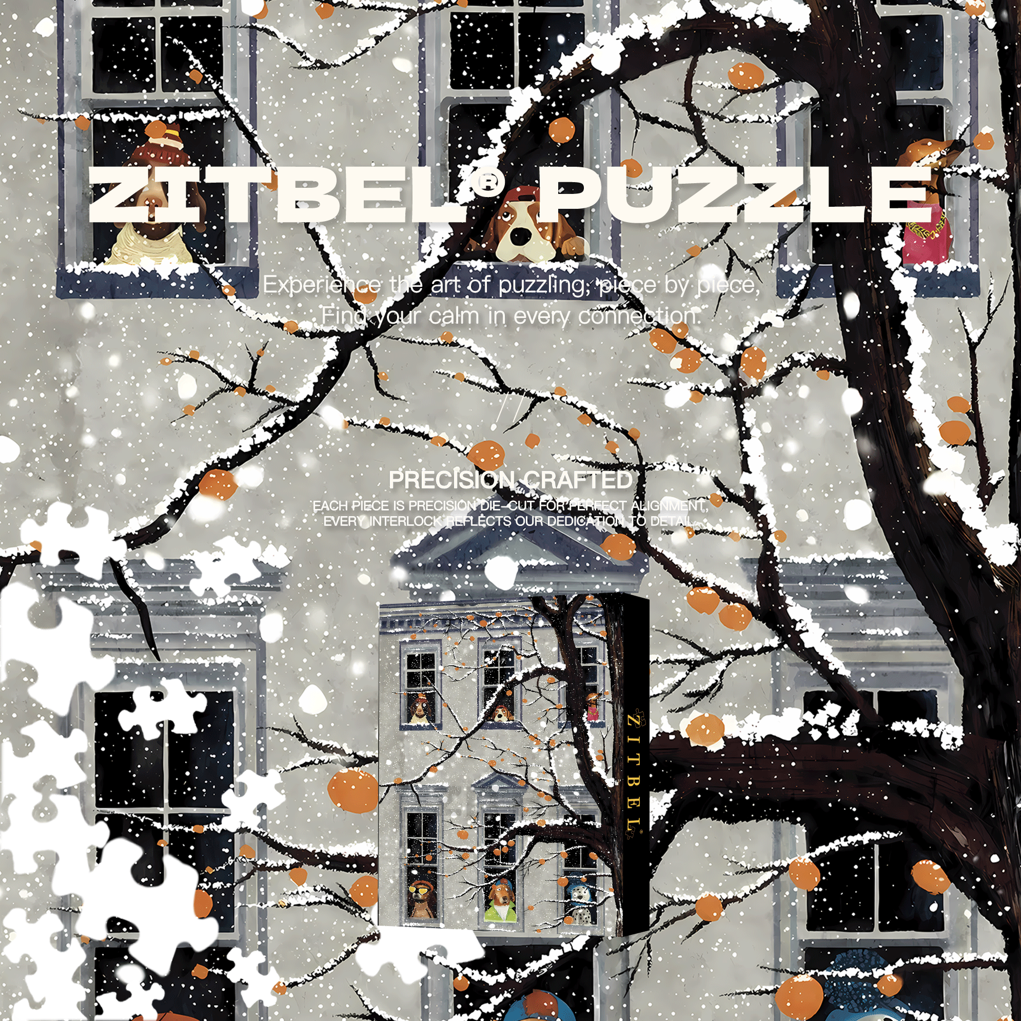 Autumn And Winter Transition 500pcs/1000pcs Jigsaw Puzzle, Scratch-Resistant, Interactive Family Game & Brain-Boosting DIY Decor, Perfect for Halloween, Christmas & New Year Gifts, Family Puzzle Game