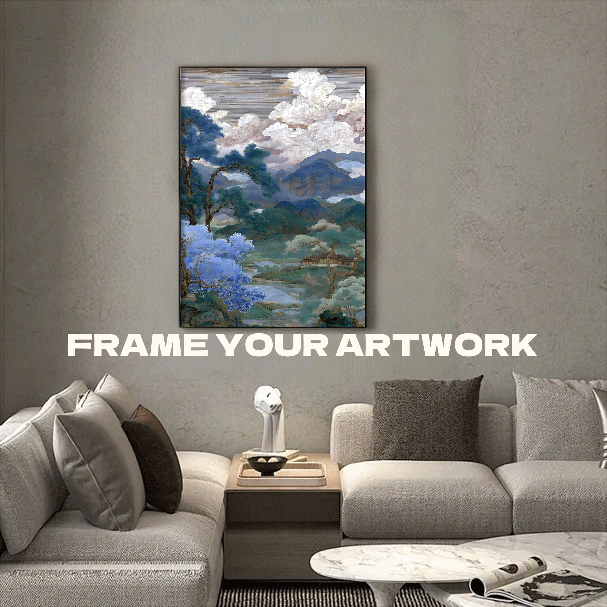Beautiful Rivers And Mountains 500pcs/1000pcs Jigsaw Puzzle, Scratch-Resistant, Interactive Family Game & Brain-Boosting DIY Decor, Perfect for Halloween, Christmas & New Year Gifts, Family Puzzle Game