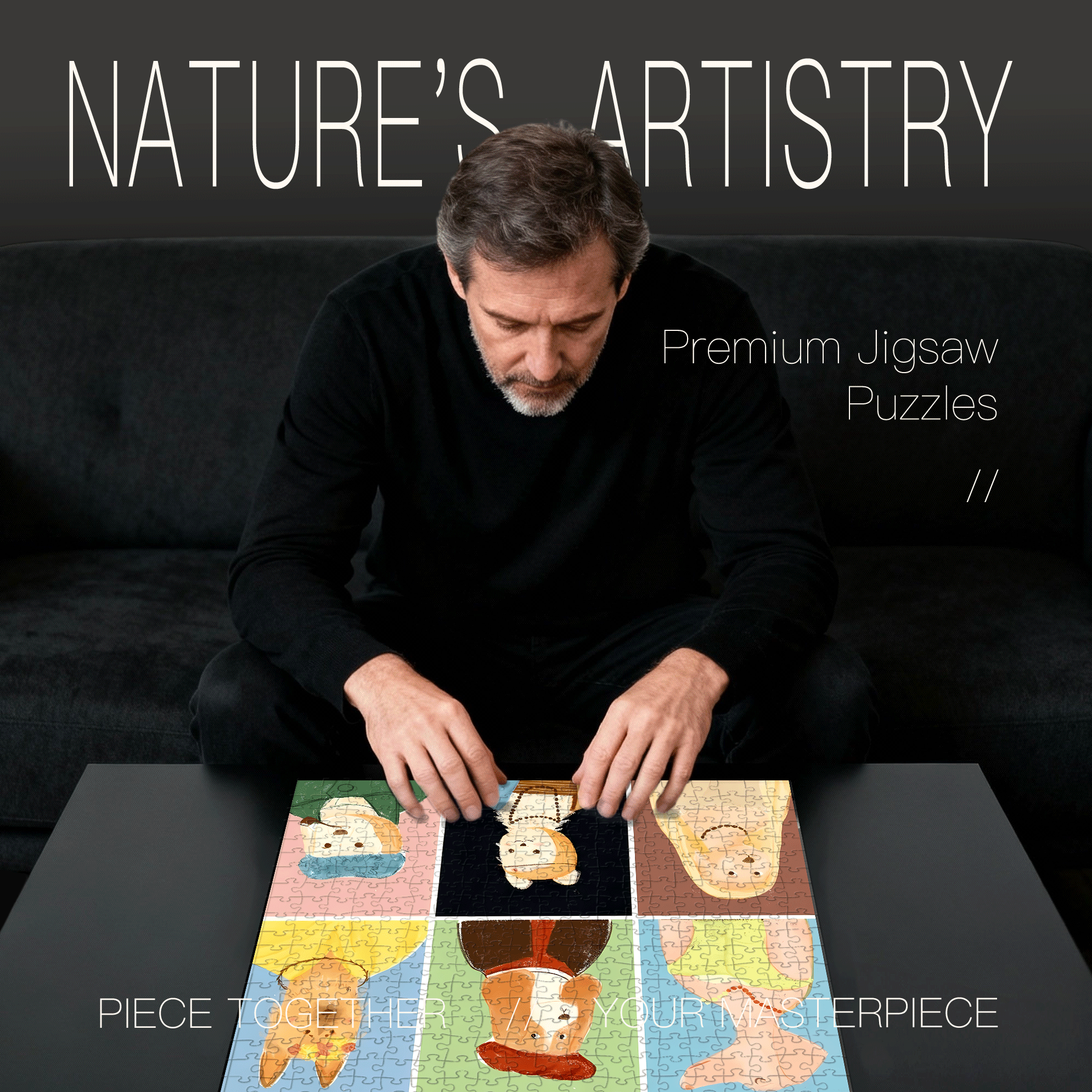 Collection of World Famous Paintings 500pcs/1000pcs Jigsaw Puzzle, Scratch-Resistant, Interactive Family Game & Brain-Boosting DIY Decor, Perfect for Halloween, Christmas & New Year Gifts, Family Puzzle Game