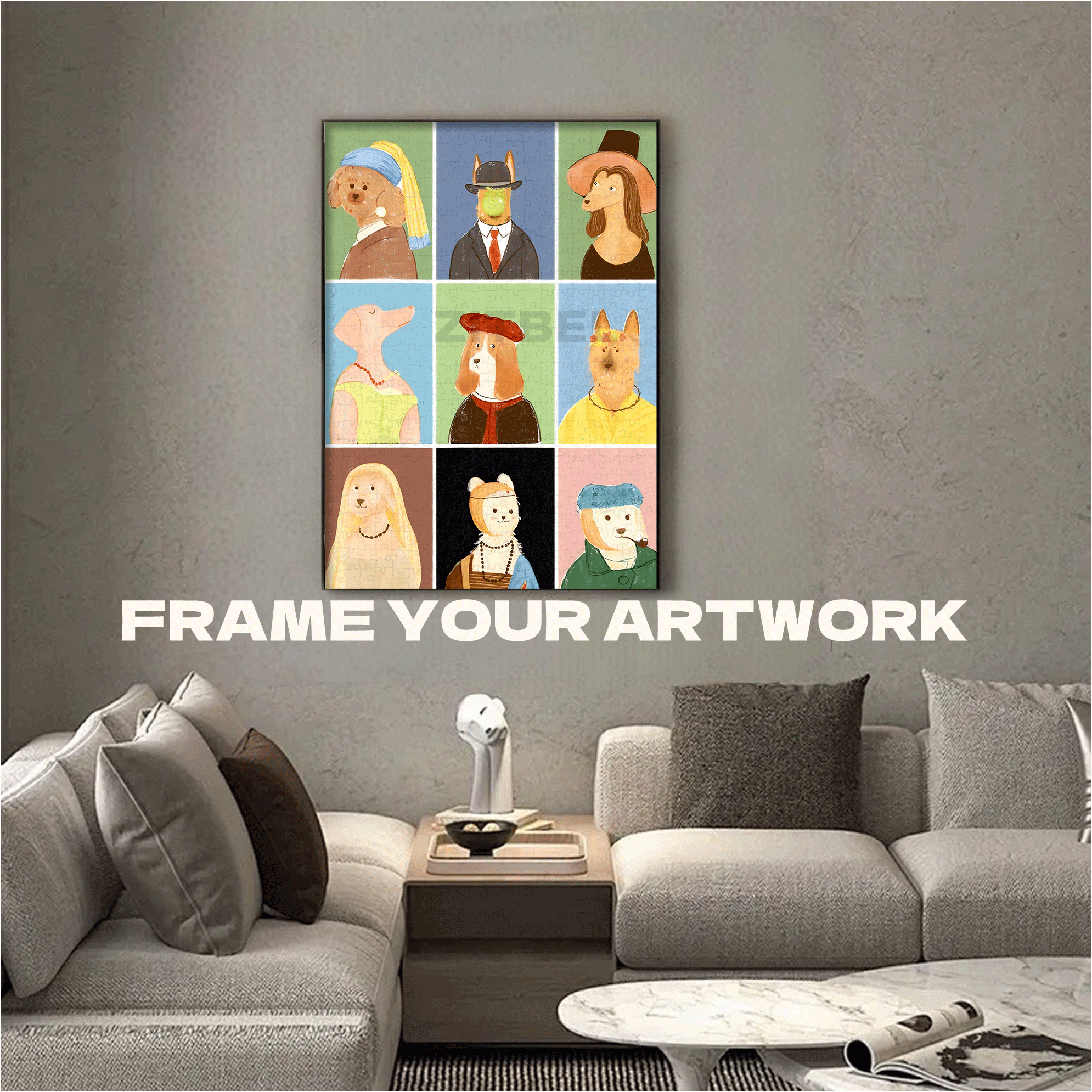 Collection of World Famous Paintings 500pcs/1000pcs Jigsaw Puzzle, Scratch-Resistant, Interactive Family Game & Brain-Boosting DIY Decor, Perfect for Halloween, Christmas & New Year Gifts, Family Puzzle Game