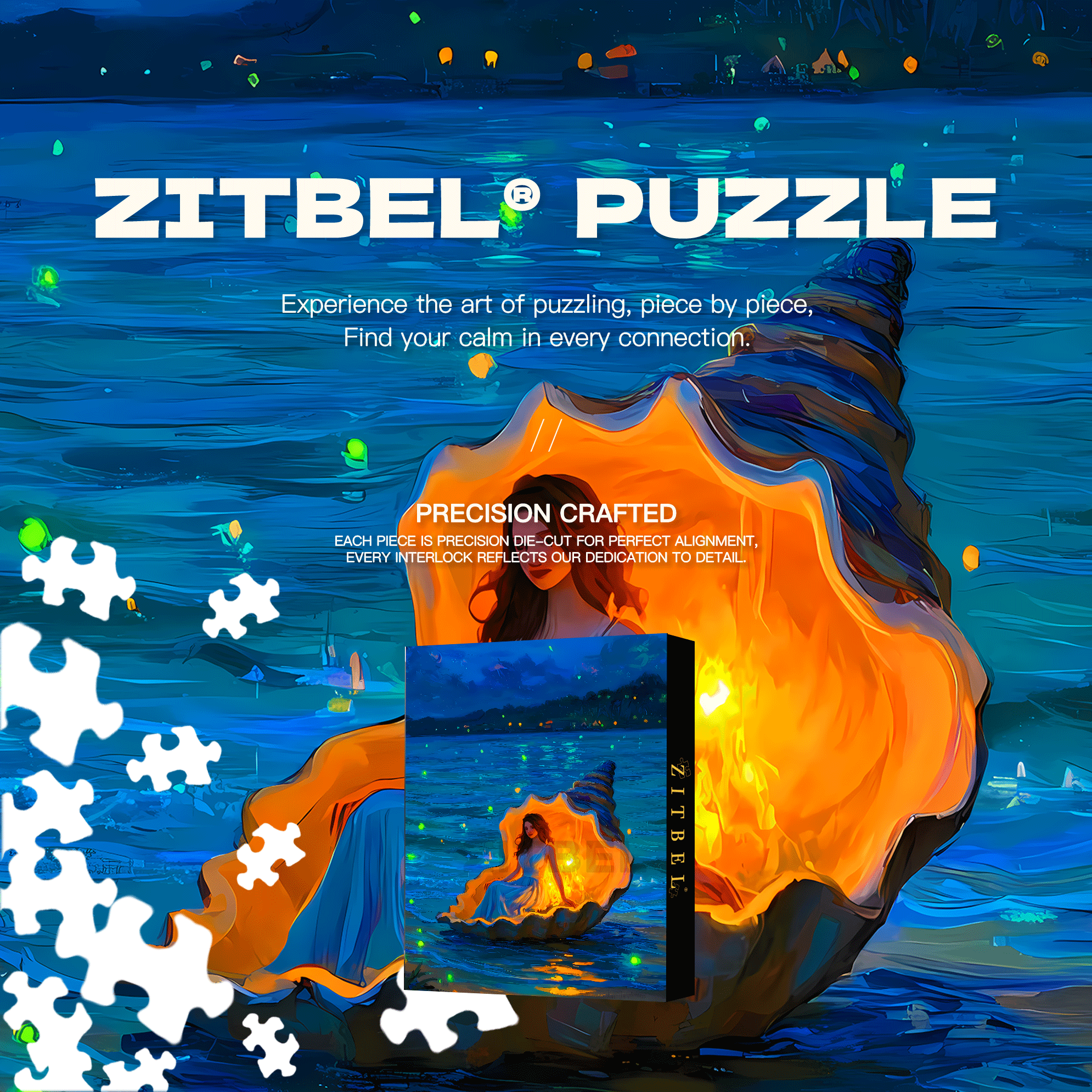 Conch Beauty 500pcs/1000pcs Jigsaw Puzzle, Scratch-Resistant, Interactive Family Game & Brain-Boosting DIY Decor, Perfect for Halloween, Christmas & New Year Gifts, Family Puzzle Game