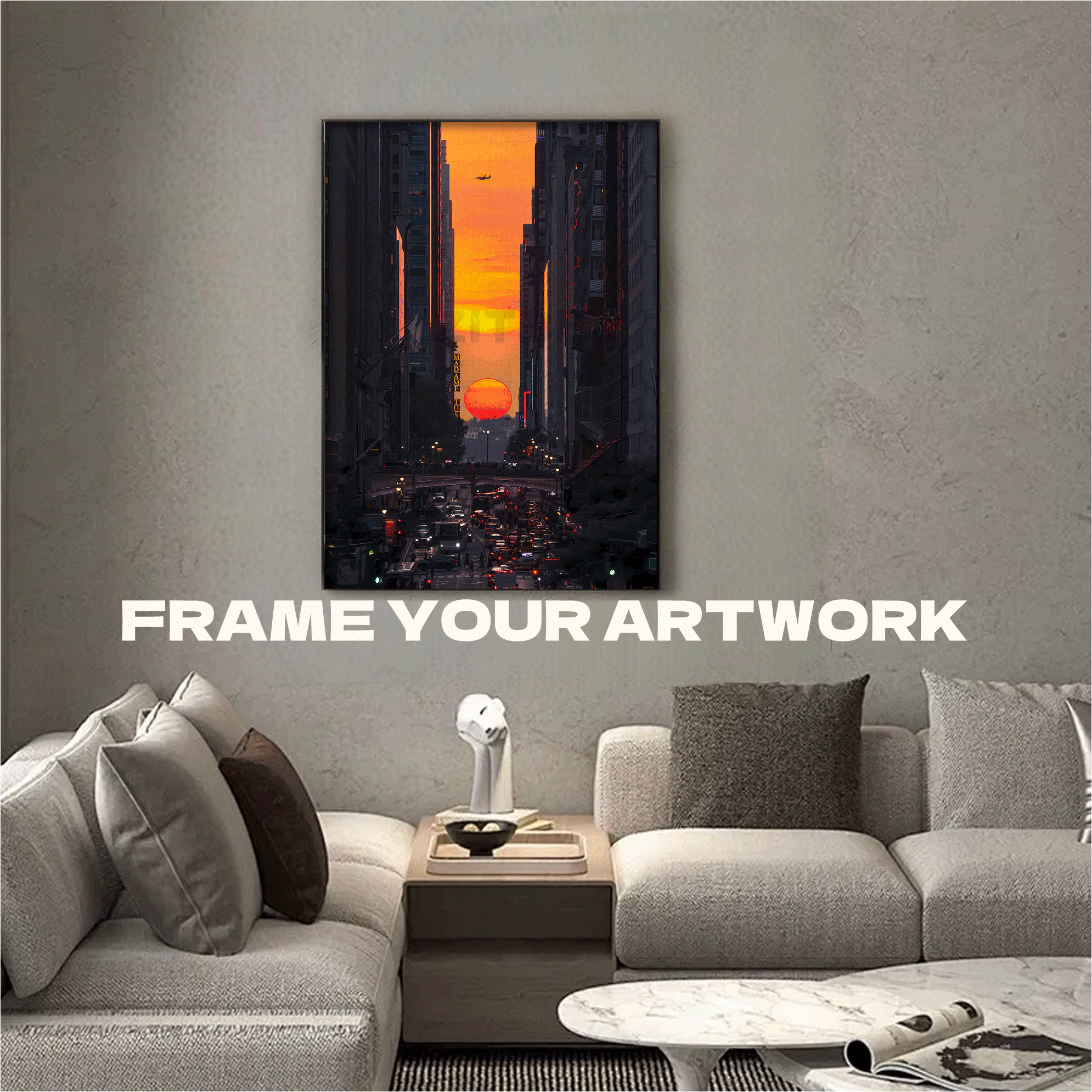 Embrace The Sunset 500pcs/1000pcs Jigsaw Puzzle, Scratch-Resistant, Interactive Family Game & Brain-Boosting DIY Decor, Perfect for Halloween, Christmas & New Year Gifts, Family Puzzle Game