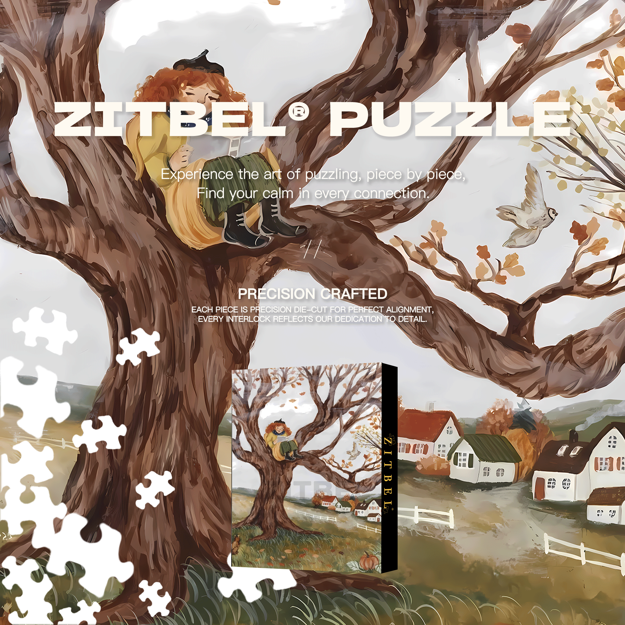 Invisible Smoke 500pcs/1000pcs Jigsaw Puzzle, Scratch-Resistant, Interactive Family Game & Brain-Boosting DIY Decor, Perfect for Halloween, Christmas & New Year Gifts, Family Puzzle Game