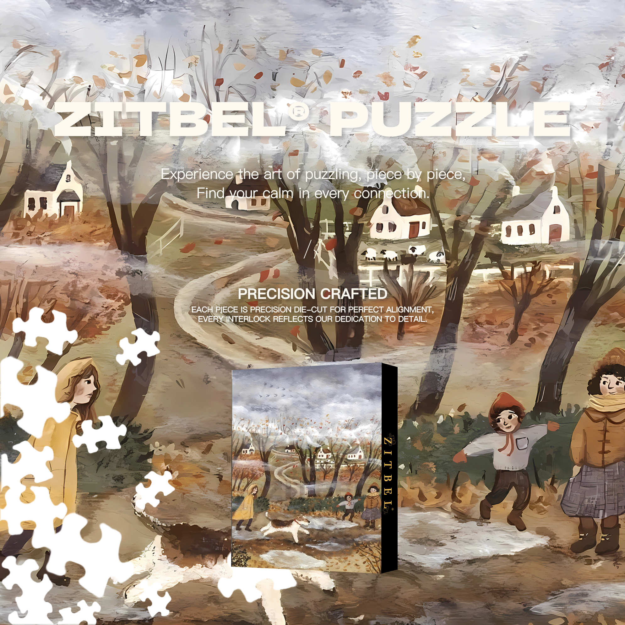 Invisible 500pcs/1000pcs Jigsaw Puzzle, Scratch-Resistant, Interactive Family Game & Brain-Boosting DIY Decor, Perfect for Halloween, Christmas & New Year Gifts, Family Puzzle Game