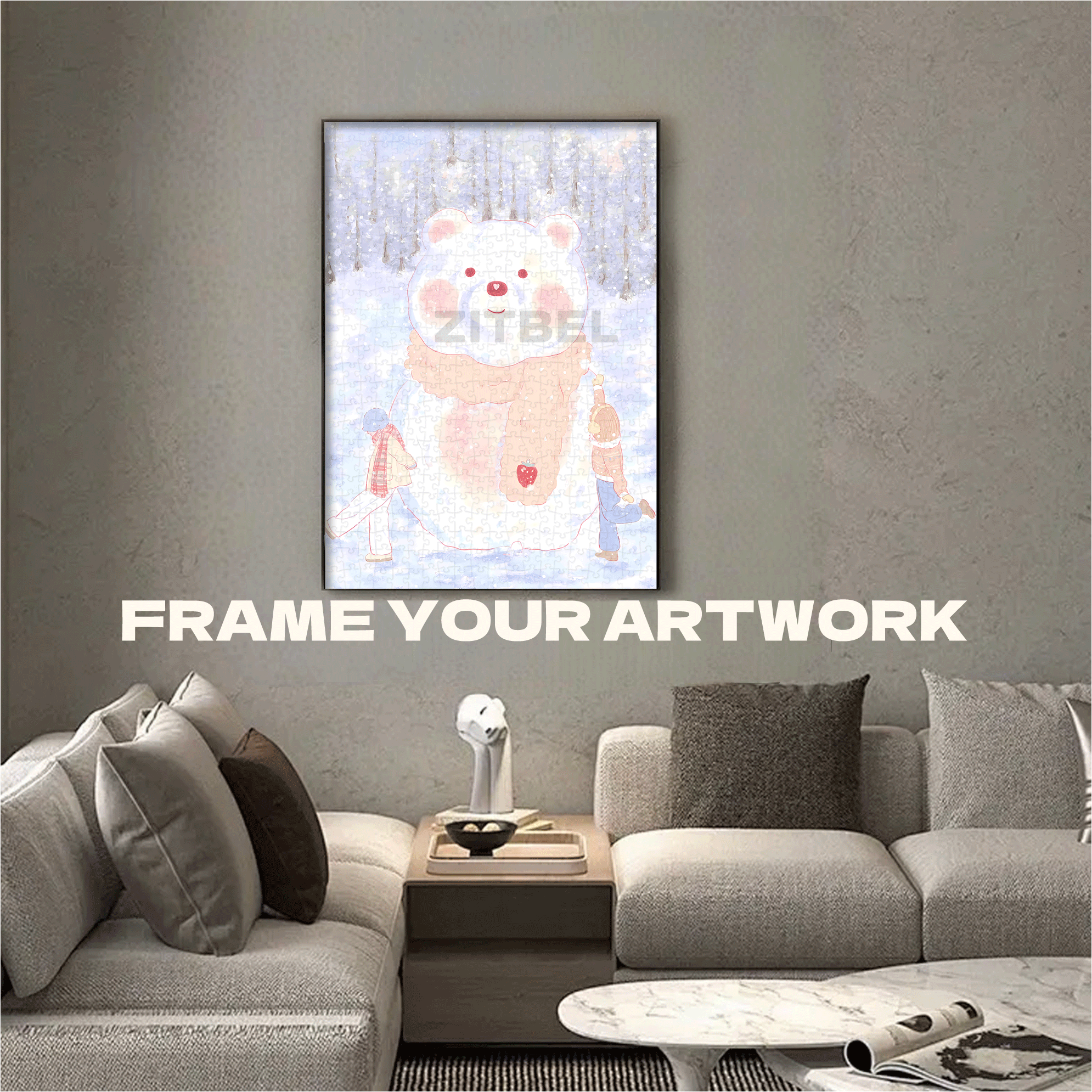 Looking Forward To Winter 500pcs/1000pcs Jigsaw Puzzle, Scratch-Resistant, Interactive Family Game & Brain-Boosting DIY Decor, Perfect for Halloween, Christmas & New Year Gifts, Family Puzzle Game