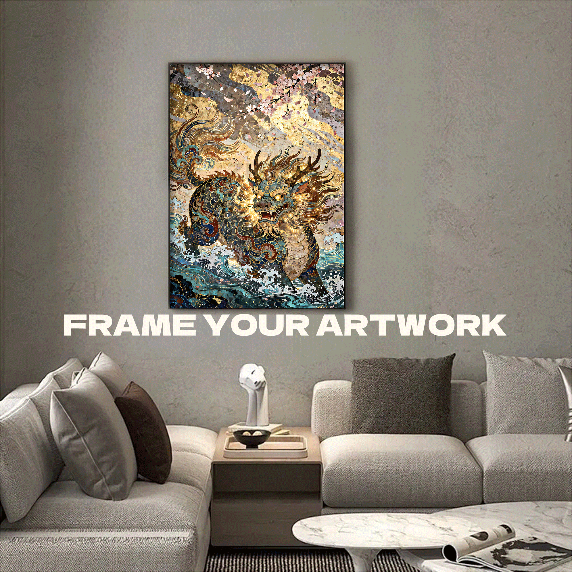 Lucky Qilin 500pcs/1000pcs Jigsaw Puzzle, Scratch-Resistant, Interactive Family Game & Brain-Boosting DIY Decor, Perfect for Halloween, Christmas & New Year Gifts, Family Puzzle Game