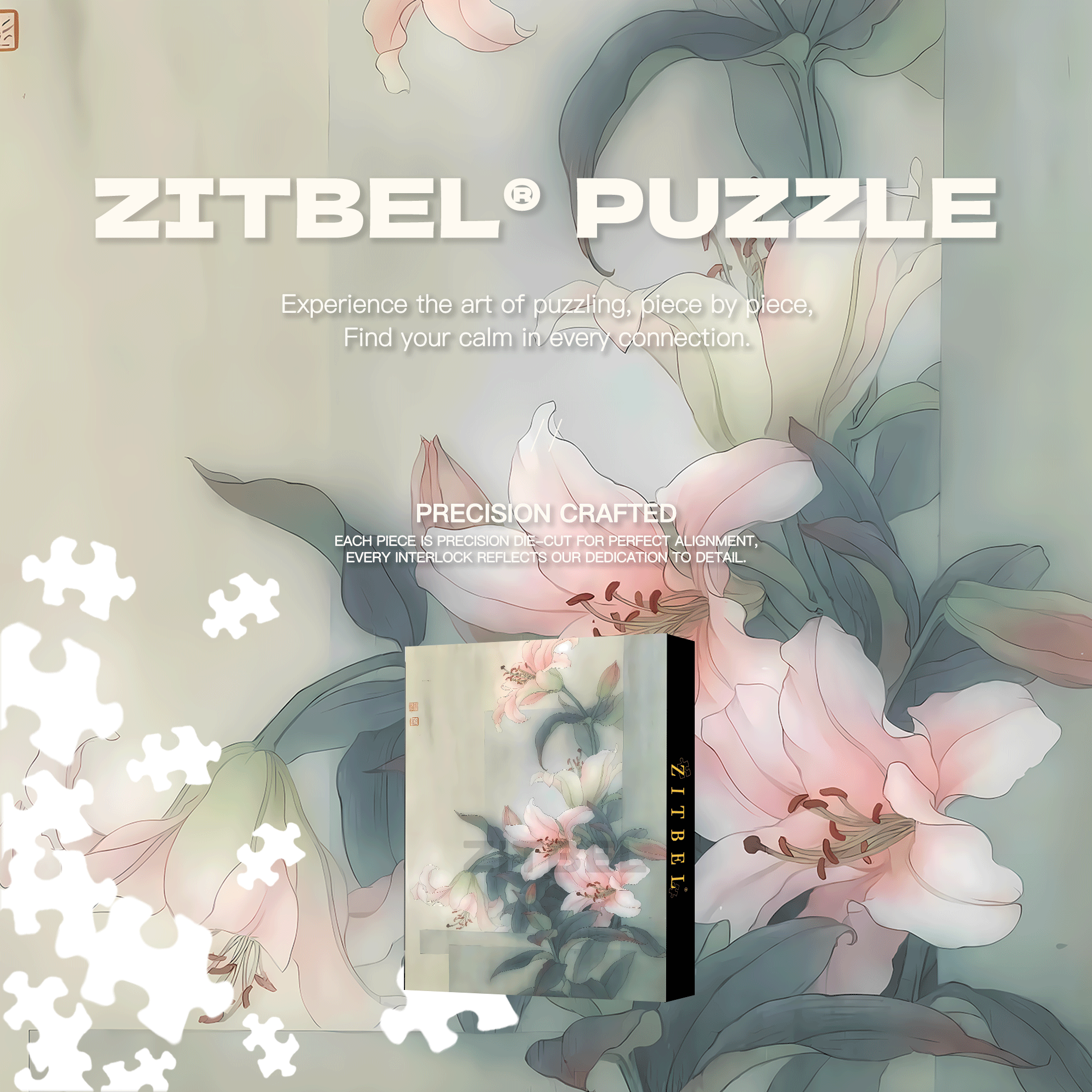 Pink Lily 500pcs/1000pcs Jigsaw Puzzle, Scratch-Resistant, Interactive Family Game & Brain-Boosting DIY Decor, Perfect for Halloween, Christmas & New Year Gifts, Family Puzzle Game