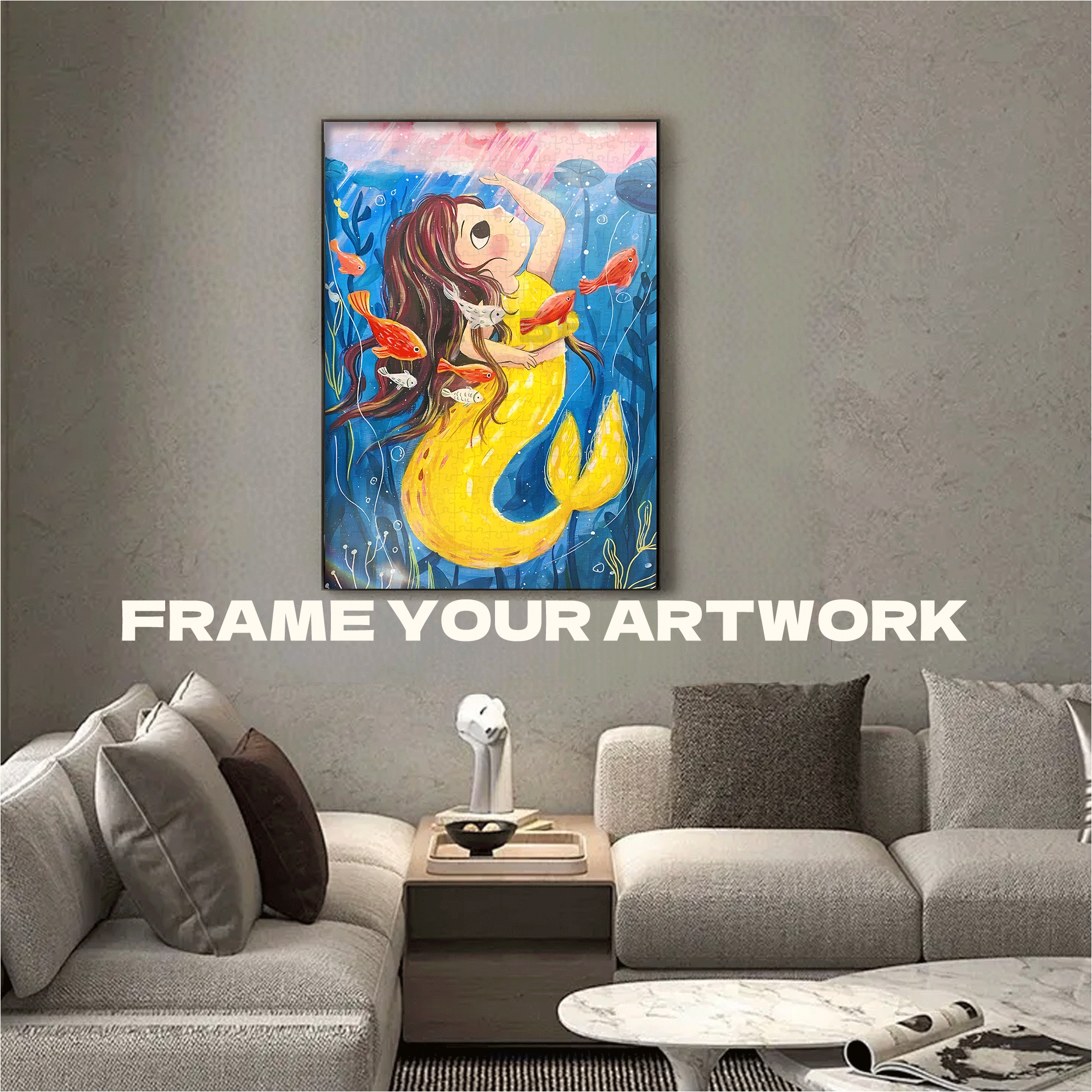 The Little Mermaid 500pcs/1000pcs Jigsaw Puzzle, Scratch-Resistant, Interactive Family Game & Brain-Boosting DIY Decor, Perfect for Halloween, Christmas & New Year Gifts, Family Puzzle Game